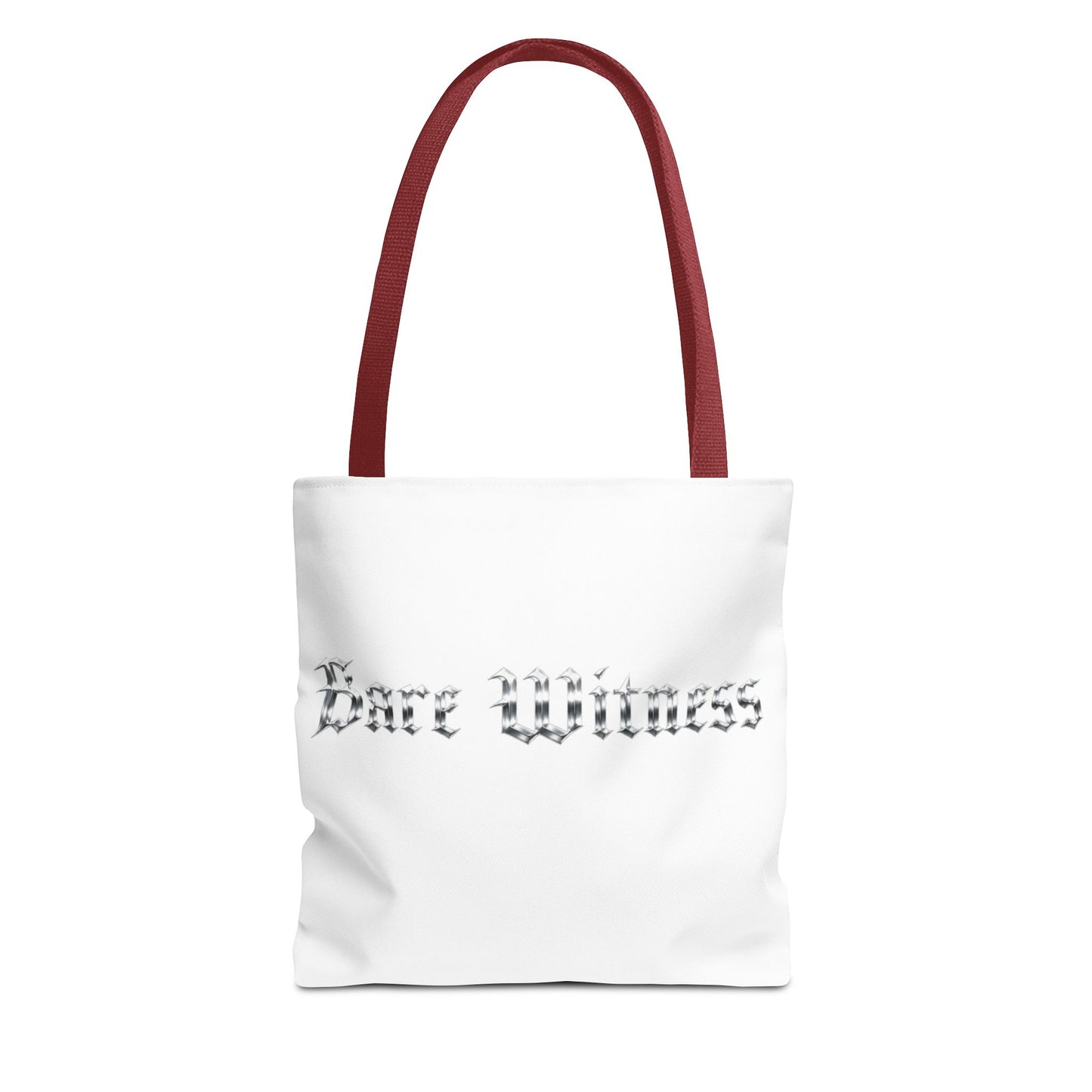 Tote Bag — 'Bare Witness' Gothic Script Everyday Tote