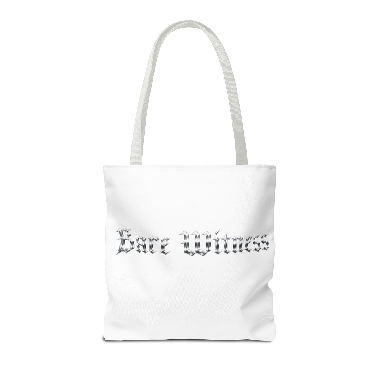 Tote Bag — 'Bare Witness' Gothic Script Everyday Tote