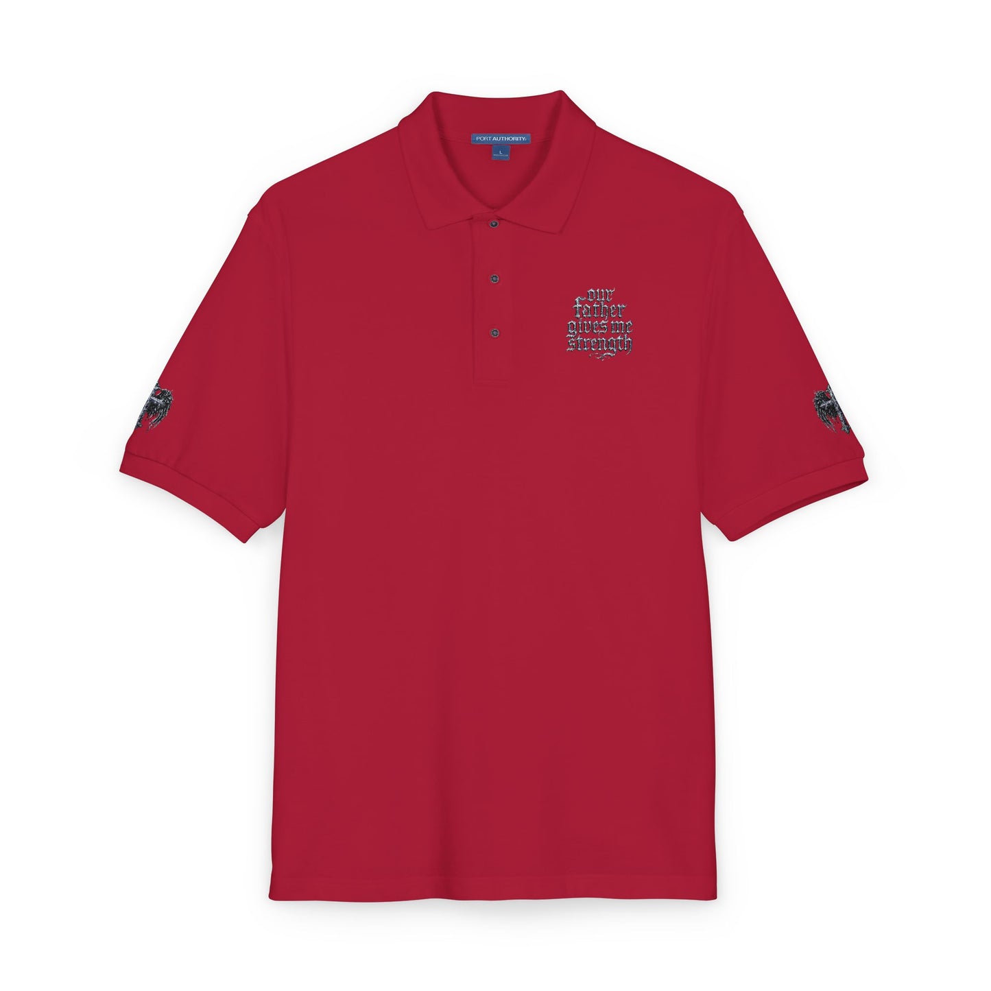 Embroidered  Crest Polo Shirt — Subtle Chest & Sleeve Logo