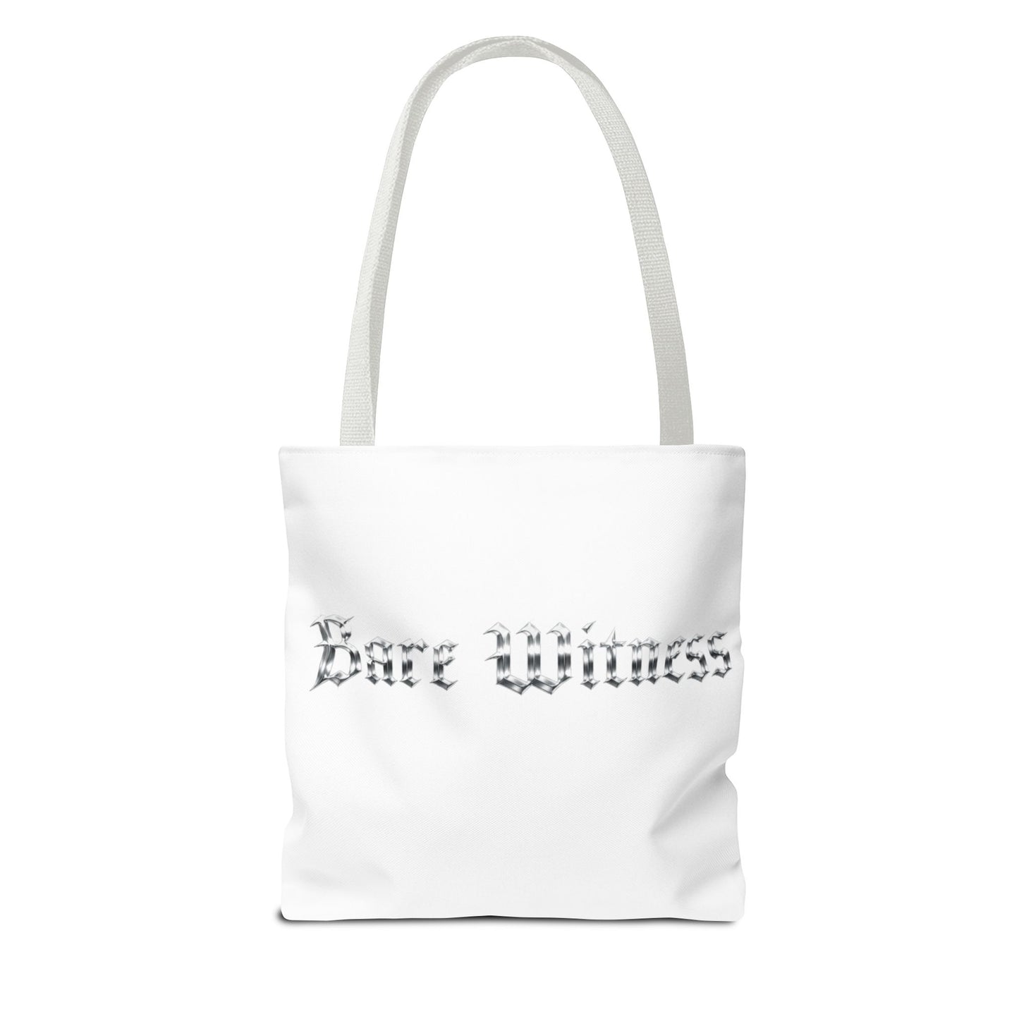 Tote Bag — 'Bare Witness' Gothic Script Everyday Tote