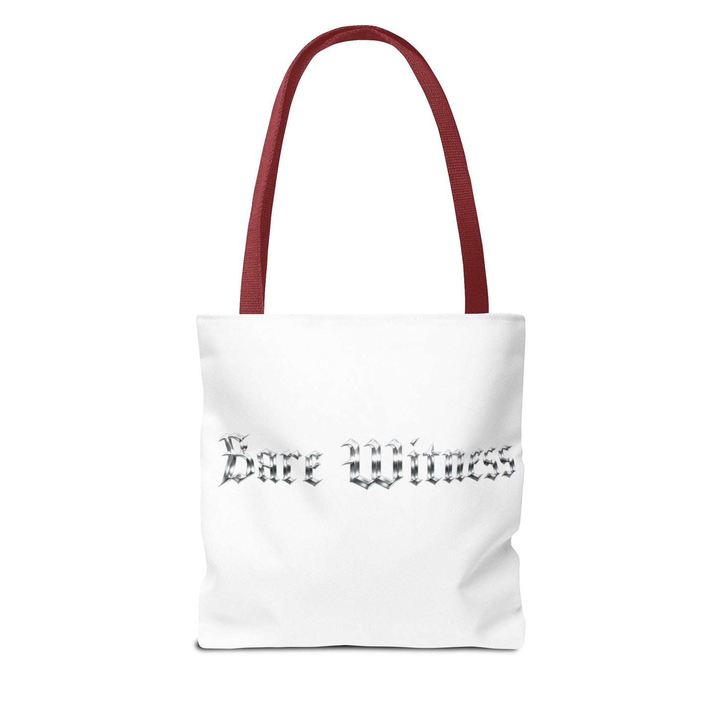Tote Bag — 'Bare Witness' Gothic Script Everyday Tote