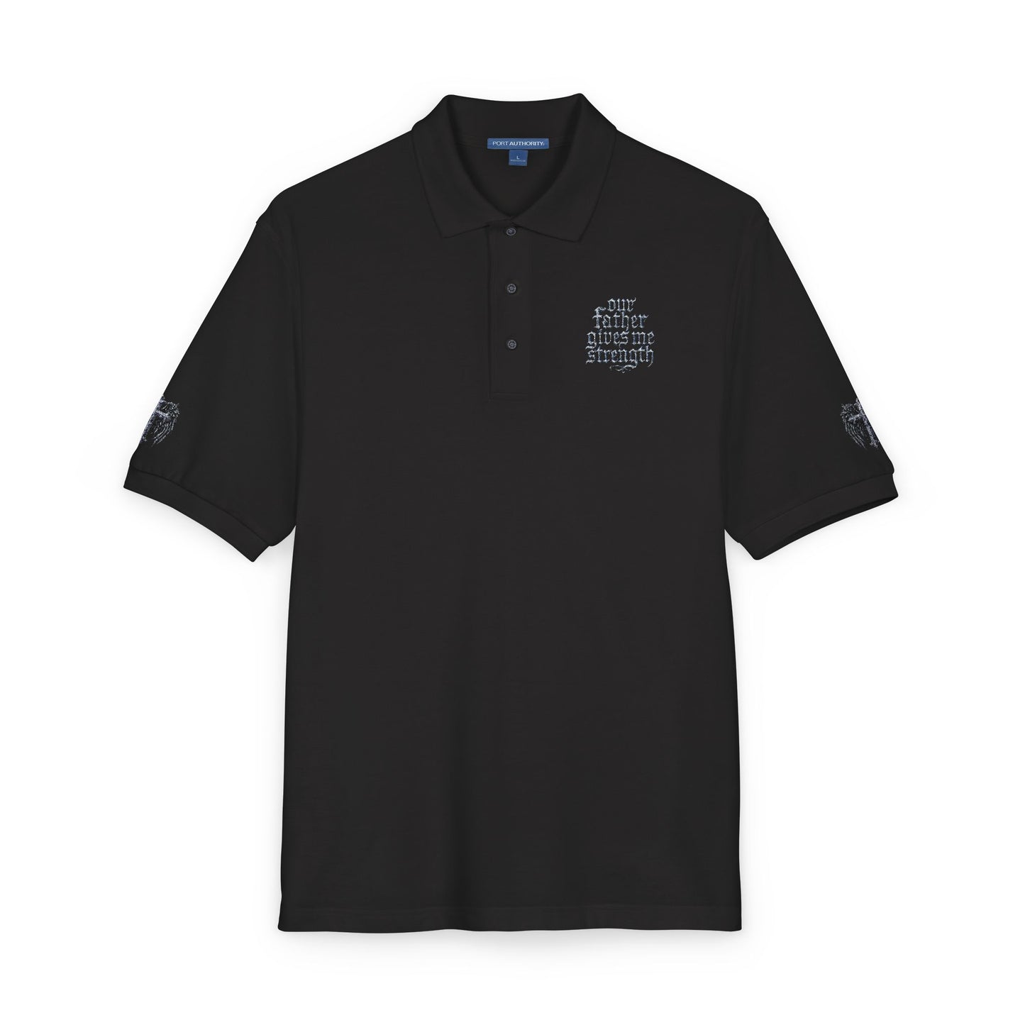 Embroidered  Crest Polo Shirt — Subtle Chest & Sleeve Logo