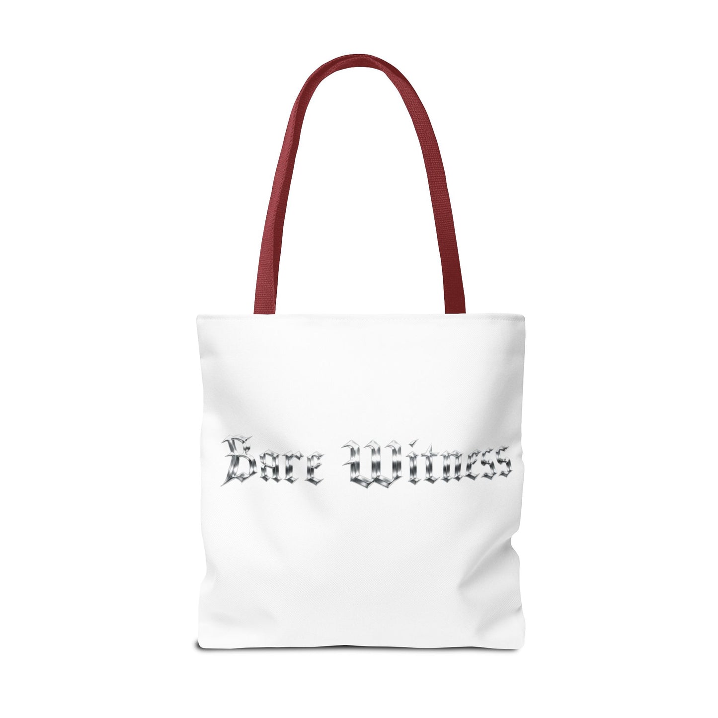 Tote Bag — 'Bare Witness' Gothic Script Everyday Tote