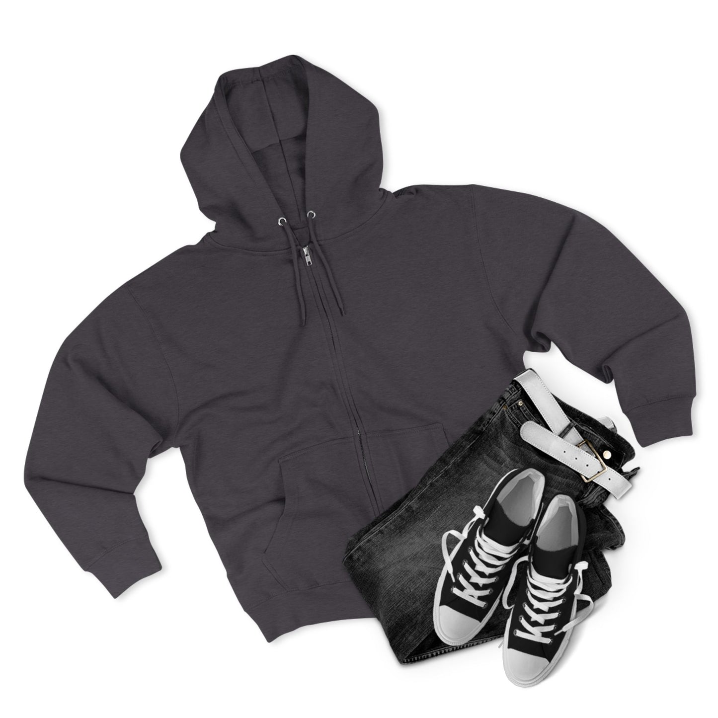 Bold Zip Hoodie — 'BareWitness' Gothic Text Back Design