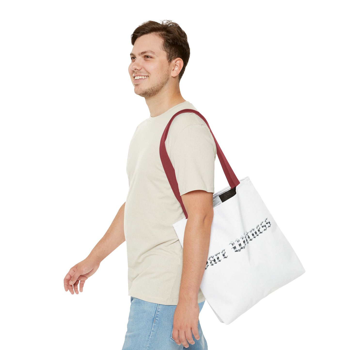 Tote Bag — 'Bare Witness' Gothic Script Everyday Tote
