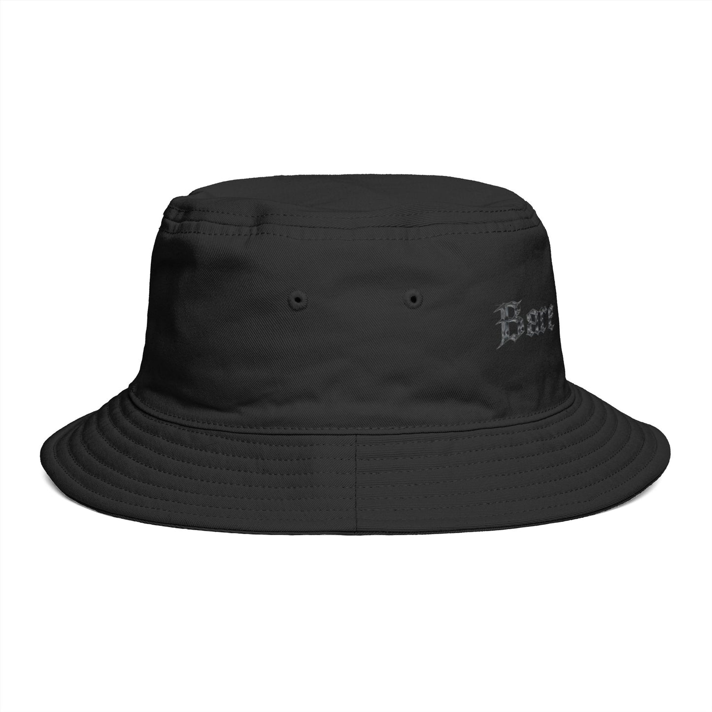 Bucket Hat — 'Bare Witness' Embroidered Brown Streetwear Bucket Hat
