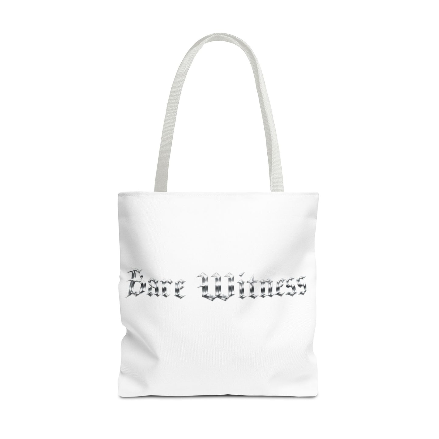 Tote Bag — 'Bare Witness' Gothic Script Everyday Tote