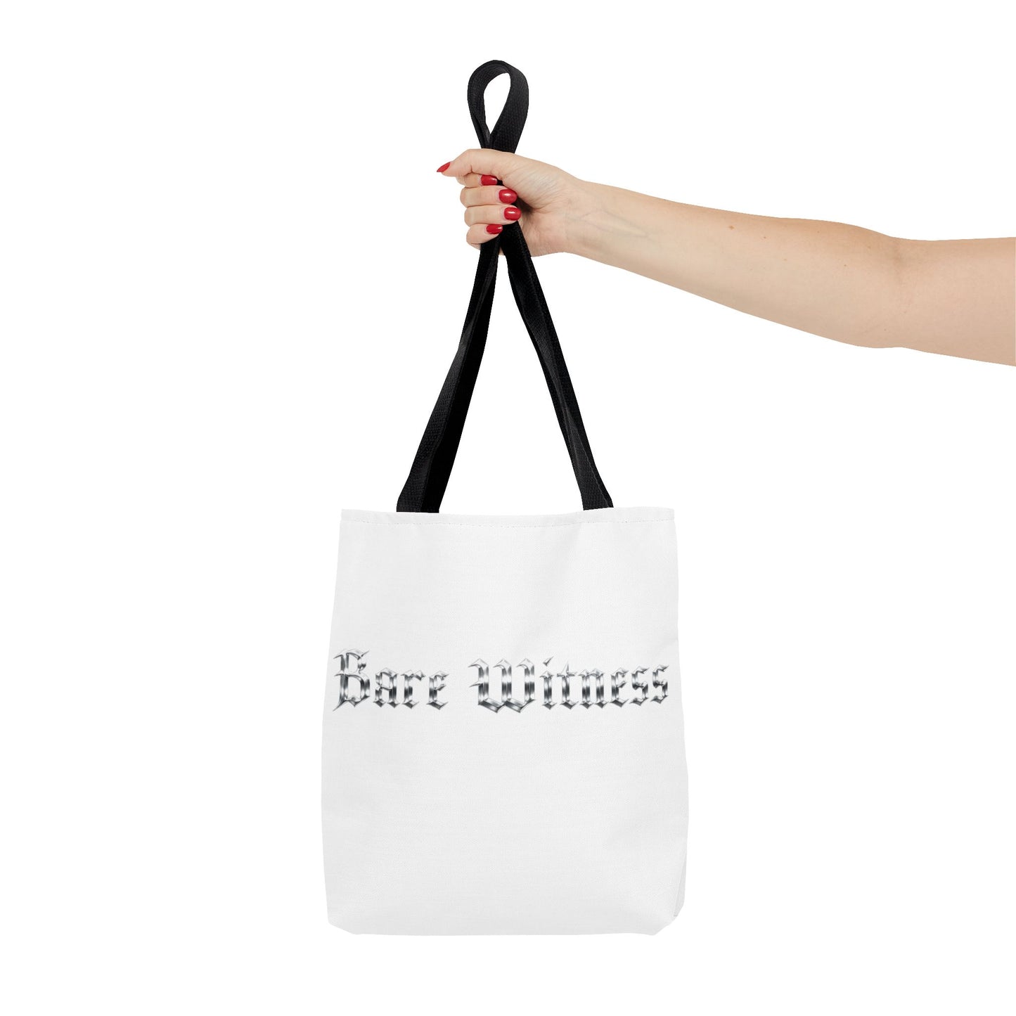Tote Bag — 'Bare Witness' Gothic Script Everyday Tote