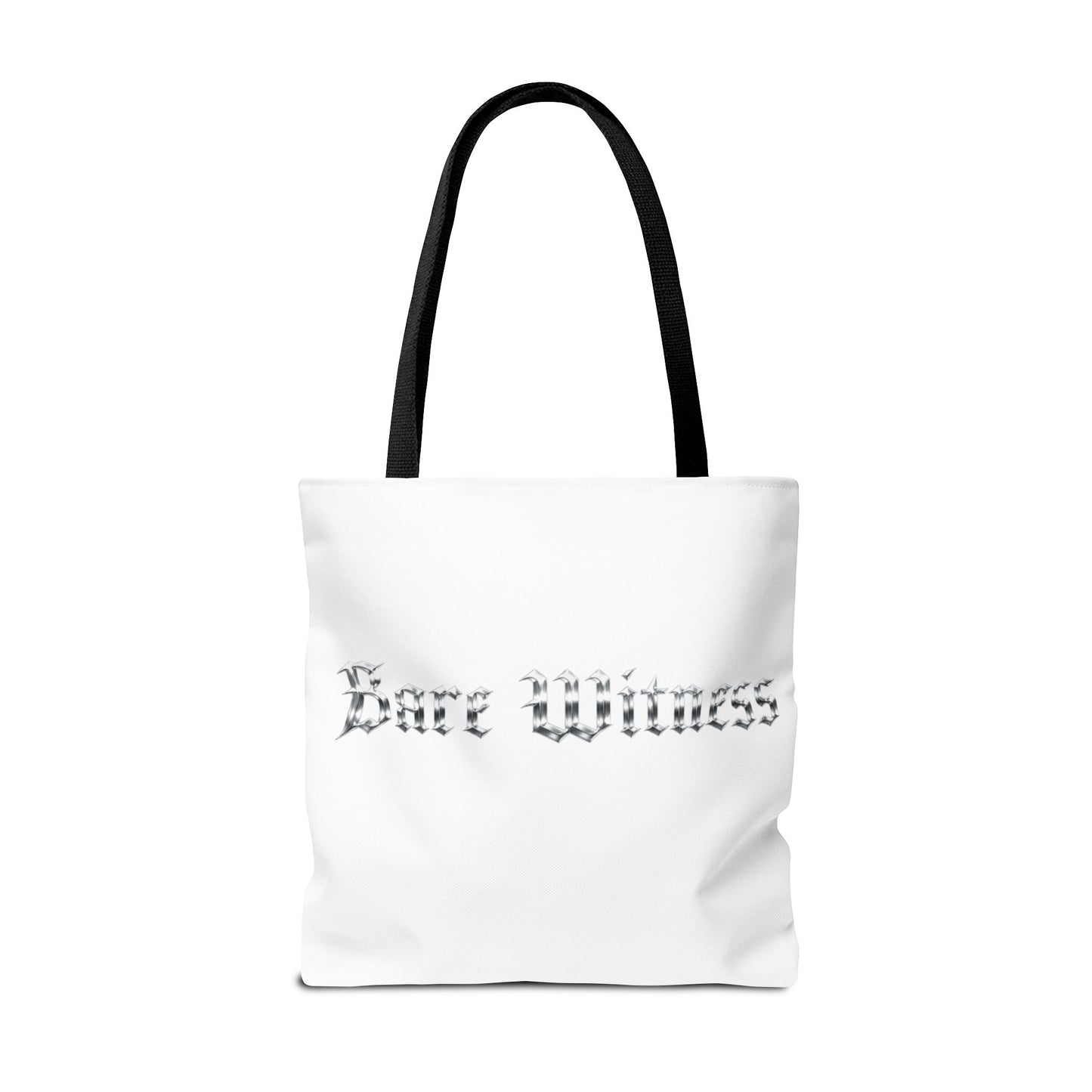 Tote Bag — 'Bare Witness' Gothic Script Everyday Tote