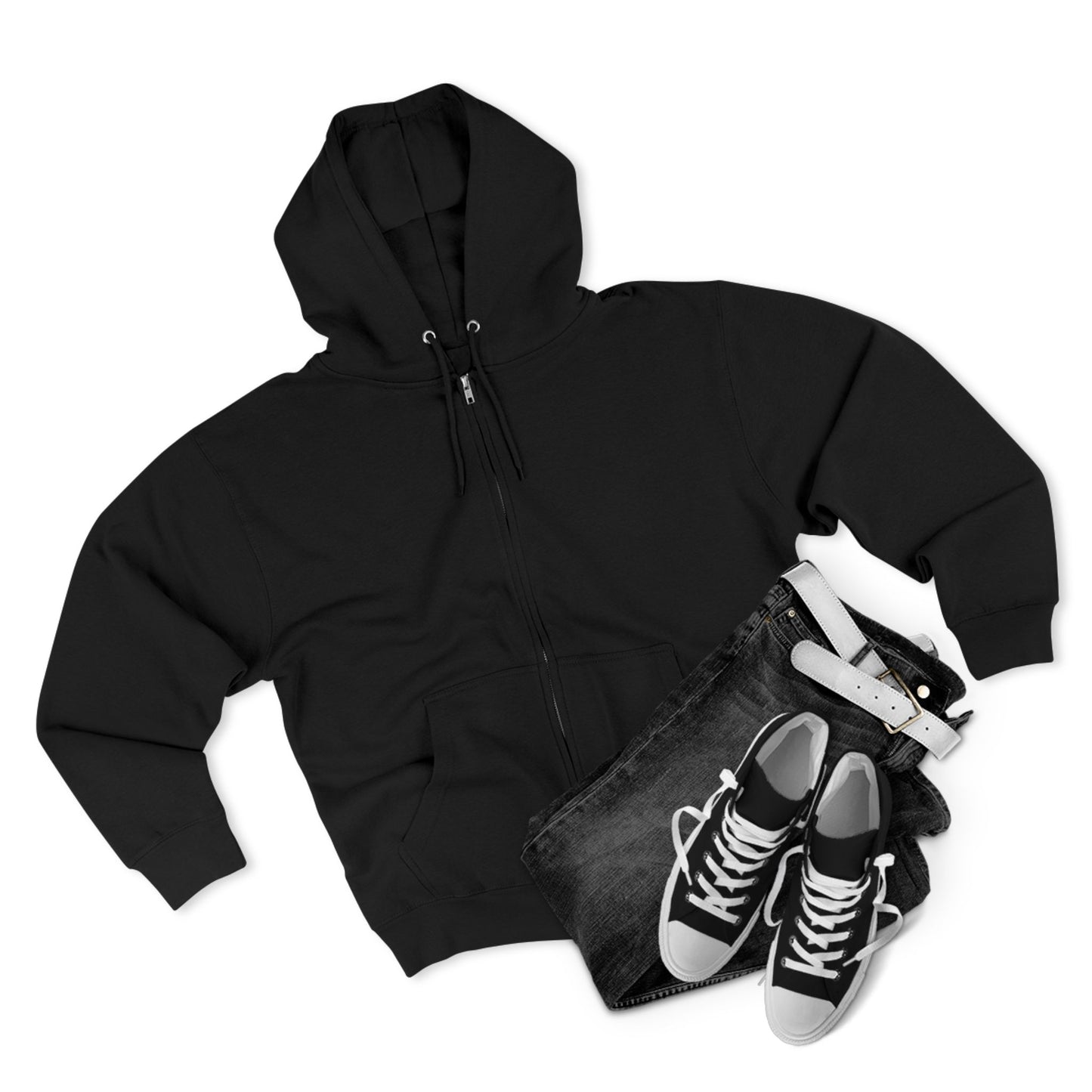 Bold Zip Hoodie — 'BareWitness' Gothic Text Back Design