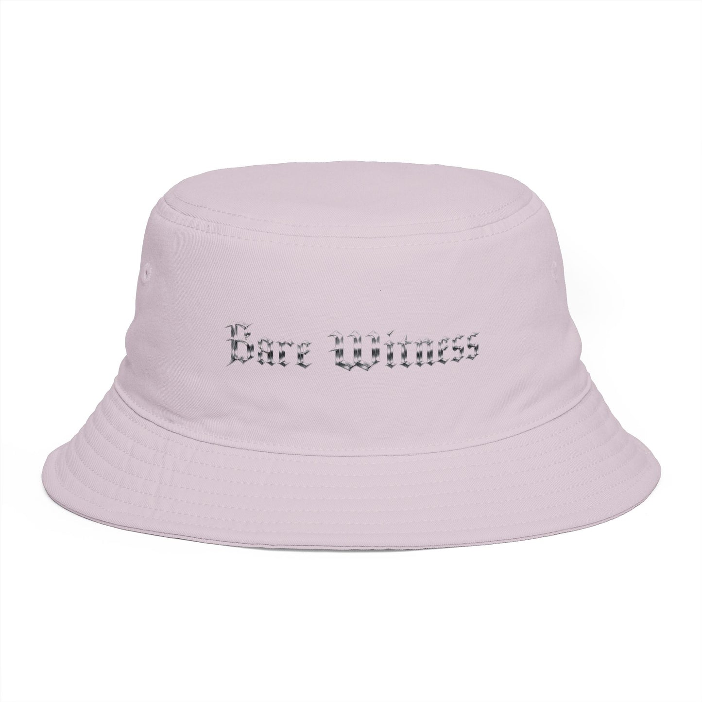 Bucket Hat — 'Bare Witness' Embroidered Brown Streetwear Bucket Hat