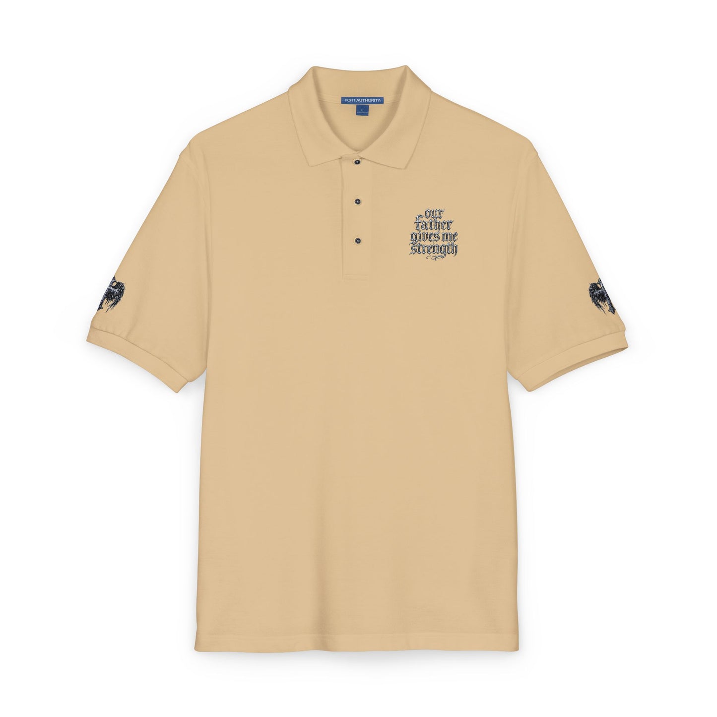 Embroidered  Crest Polo Shirt — Subtle Chest & Sleeve Logo