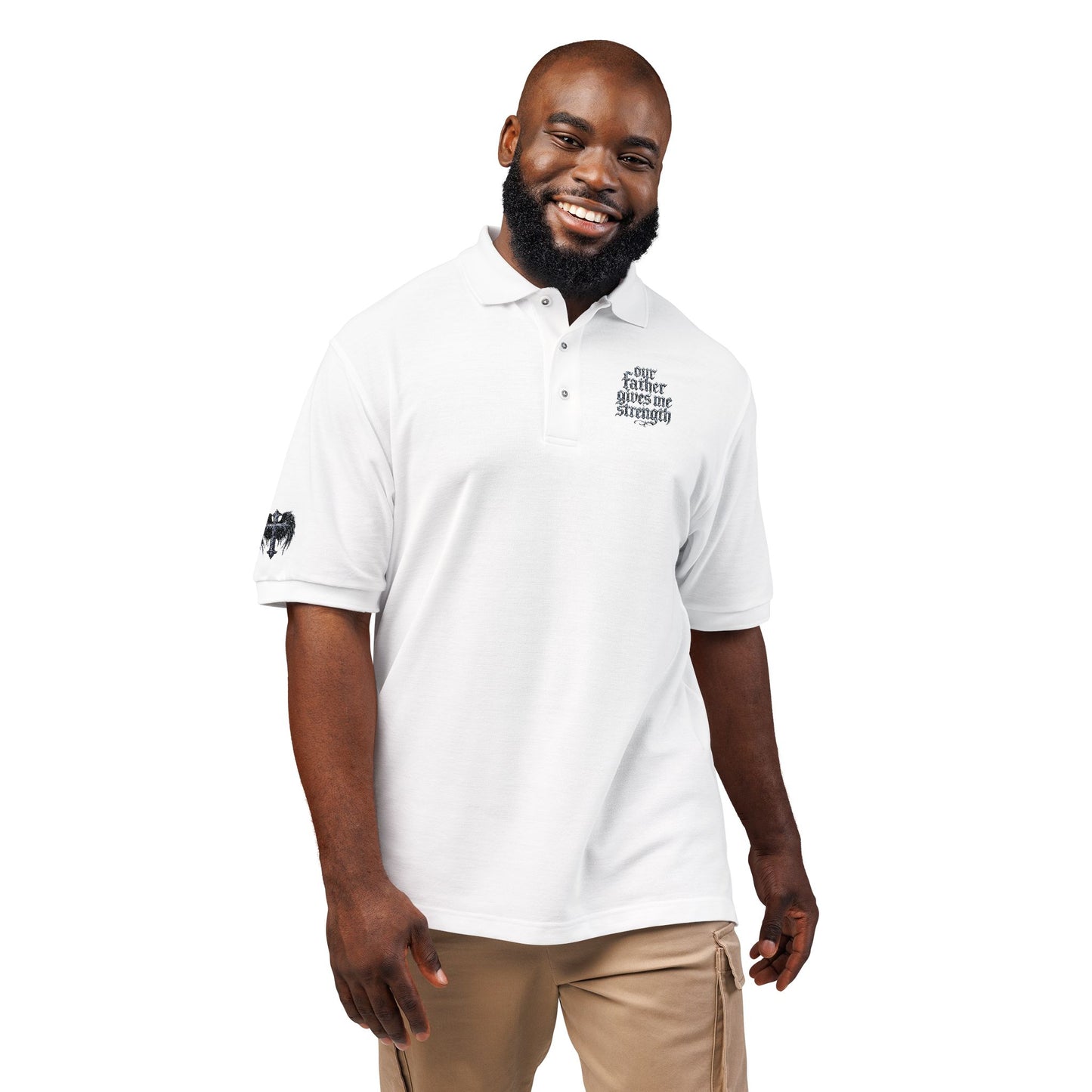 Embroidered  Crest Polo Shirt — Subtle Chest & Sleeve Logo