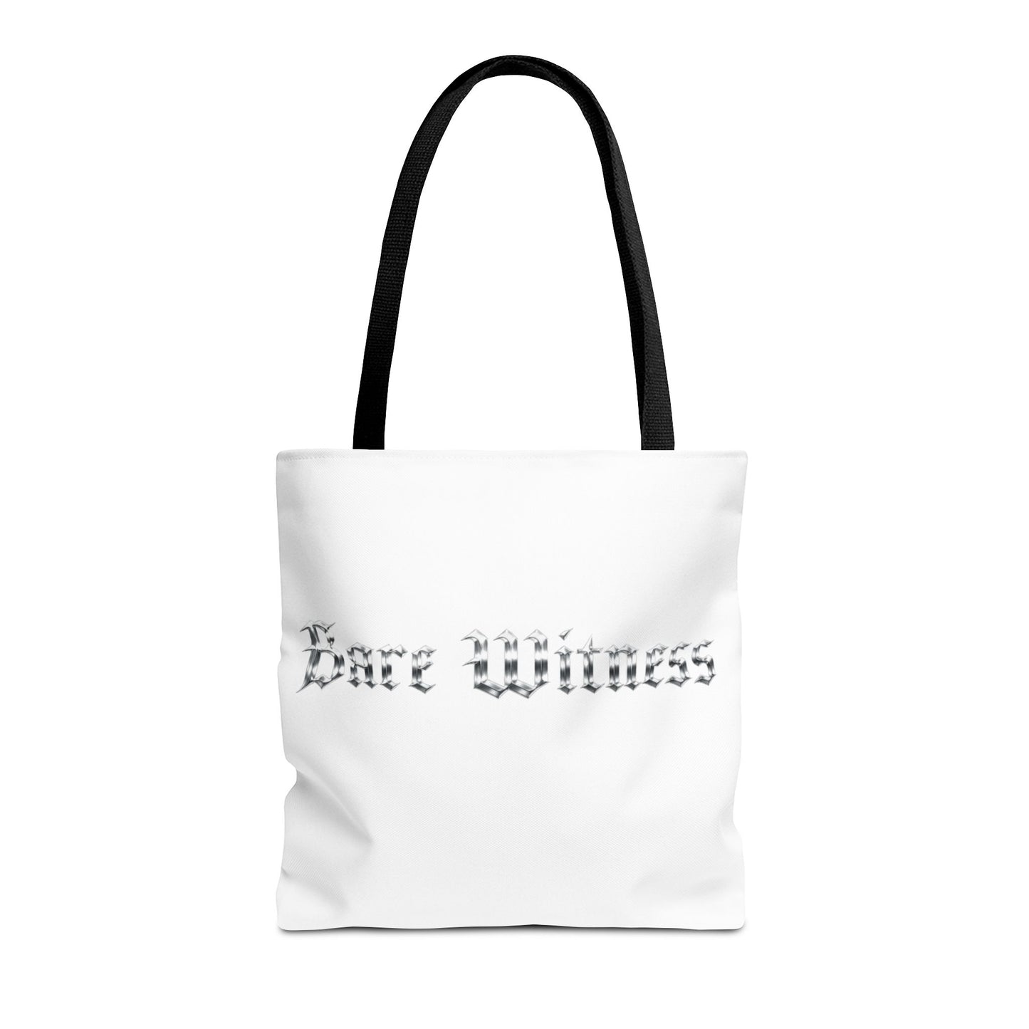Tote Bag — 'Bare Witness' Gothic Script Everyday Tote