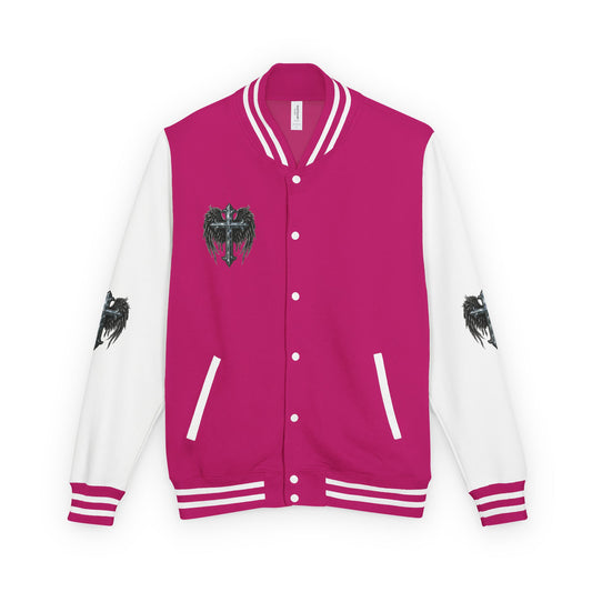 Letterman Jacket – Dark Crest Cross & Heart Varsity Jacket