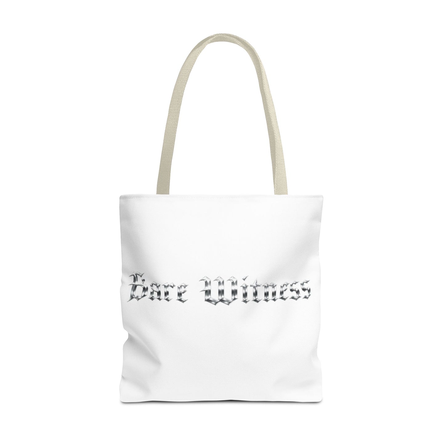 Tote Bag — 'Bare Witness' Gothic Script Everyday Tote