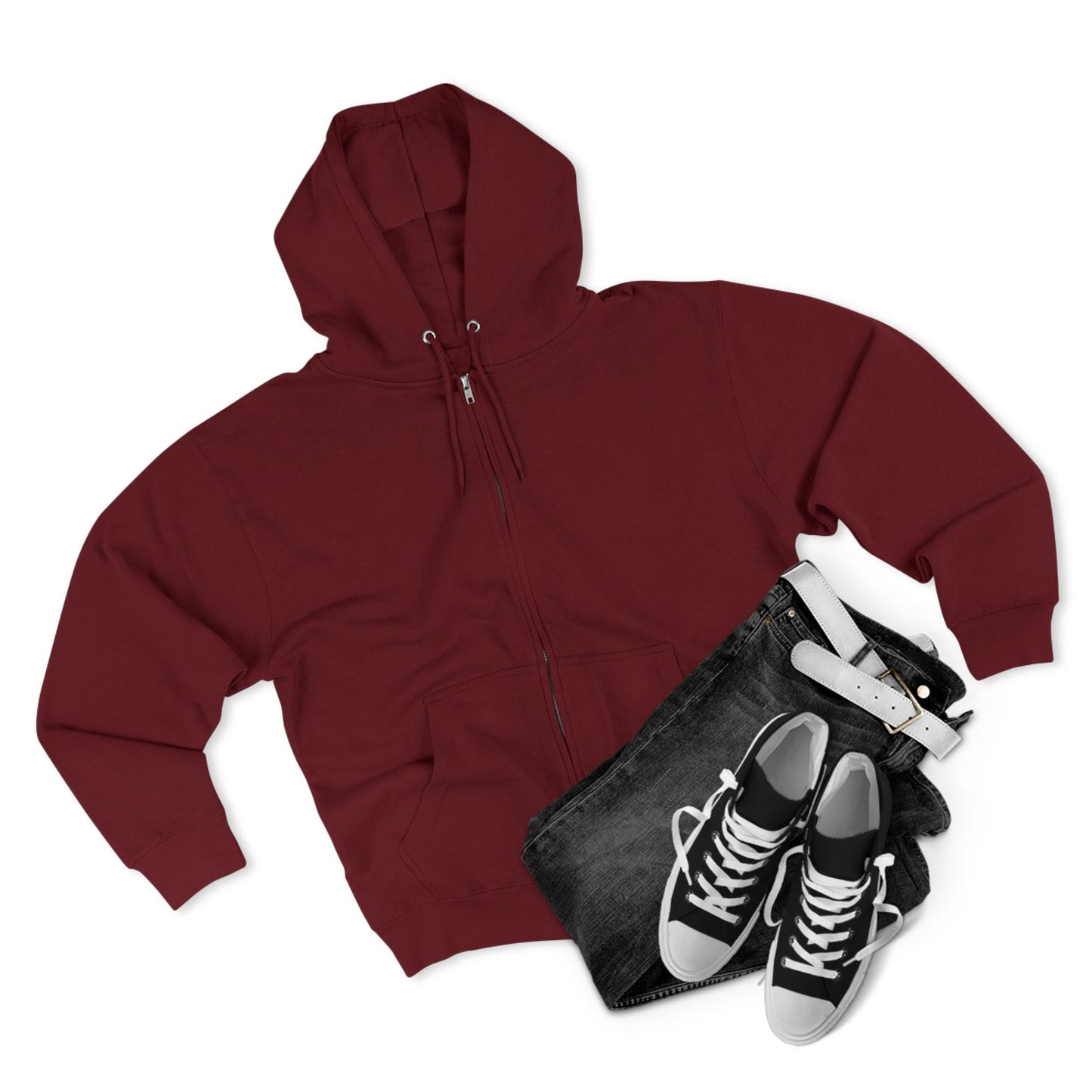 Bold Zip Hoodie — 'BareWitness' Gothic Text Back Design