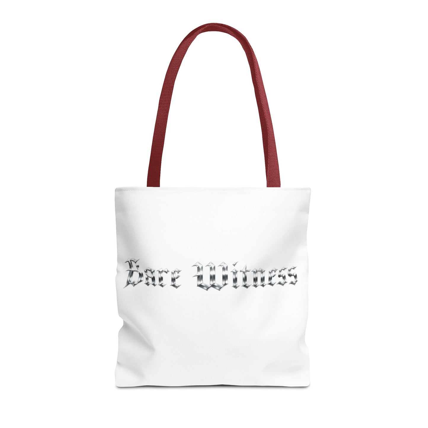 Tote Bag — 'Bare Witness' Gothic Script Everyday Tote