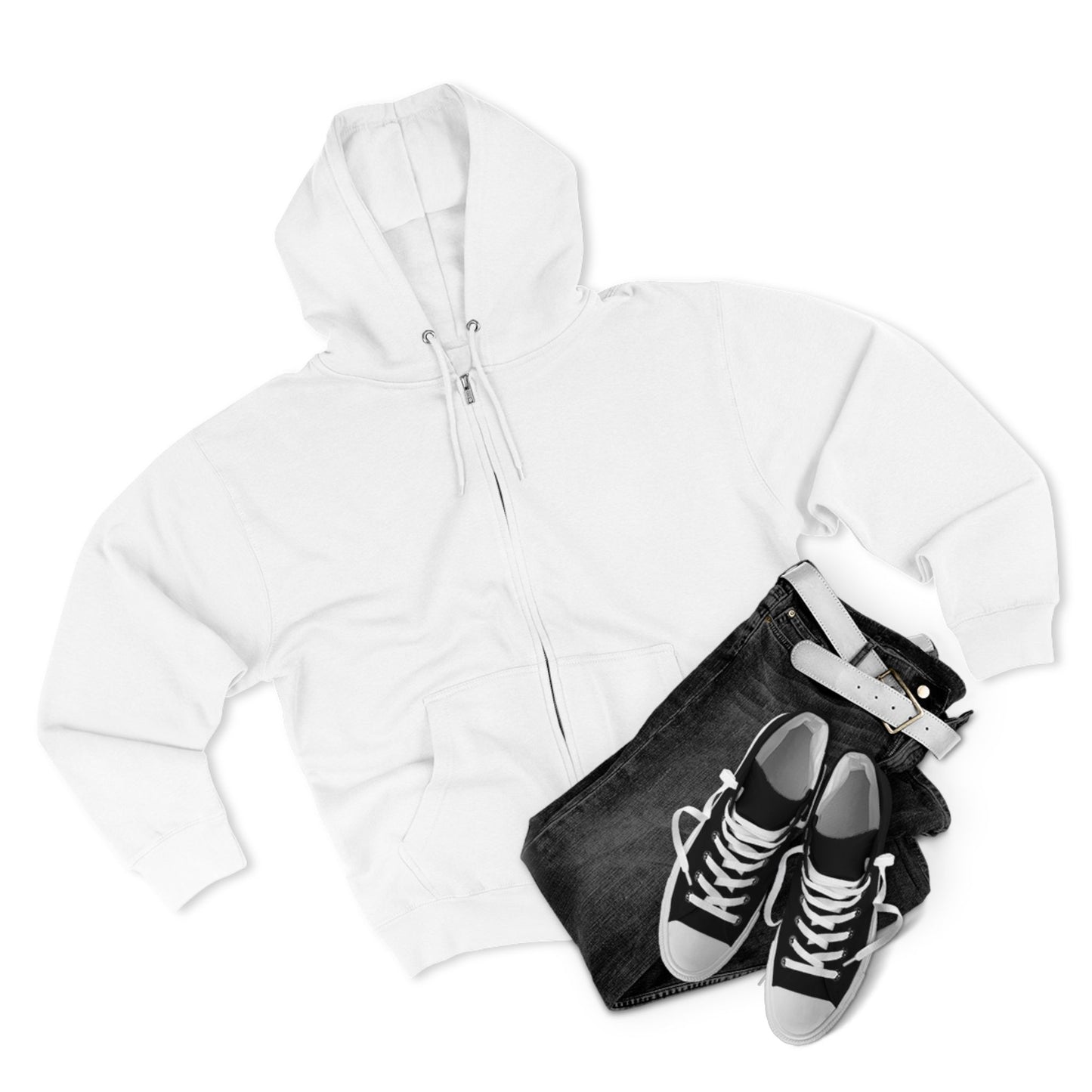 Bold Zip Hoodie — 'BareWitness' Gothic Text Back Design