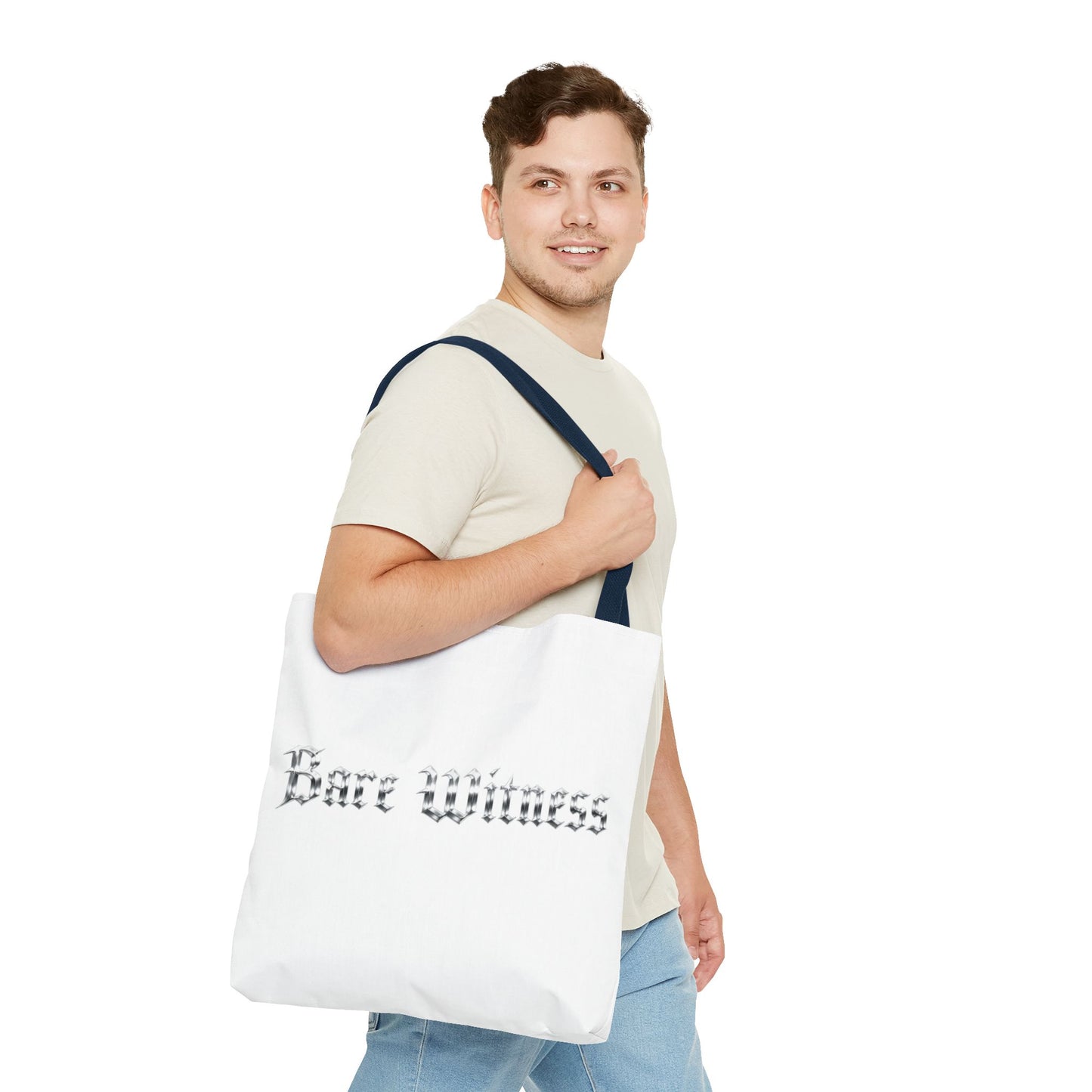 Tote Bag — 'Bare Witness' Gothic Script Everyday Tote