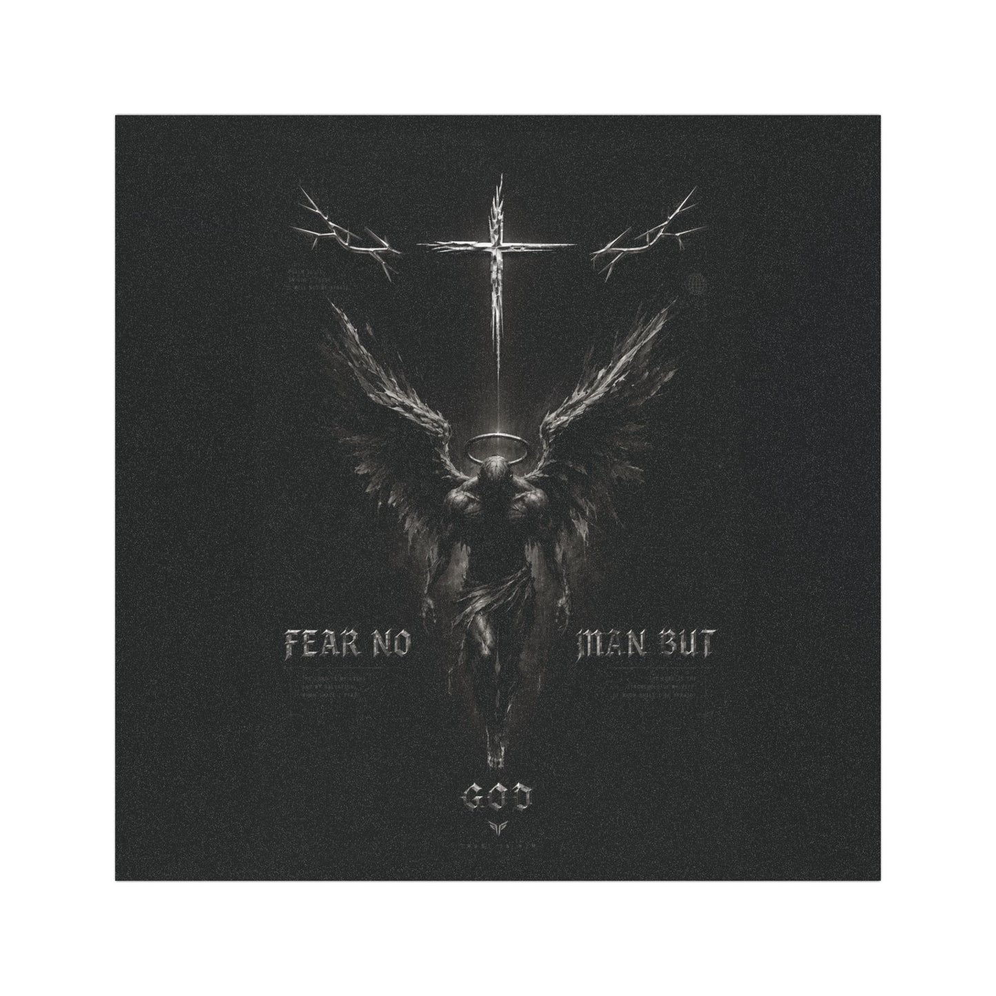 Winged Cross Car Magnet — Gothic Religious Chrome Cross with Angel Wings
