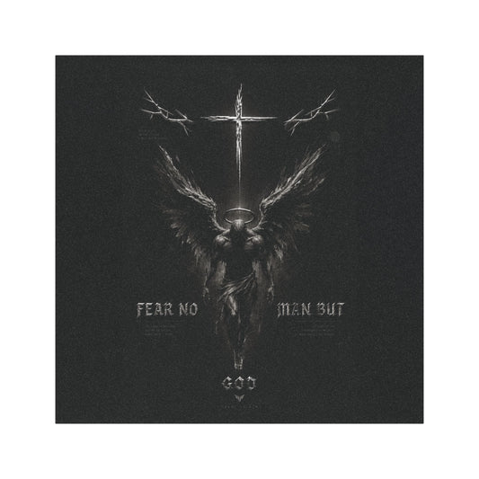 Winged Cross Car Magnet — Gothic Religious Chrome Cross with Angel Wings