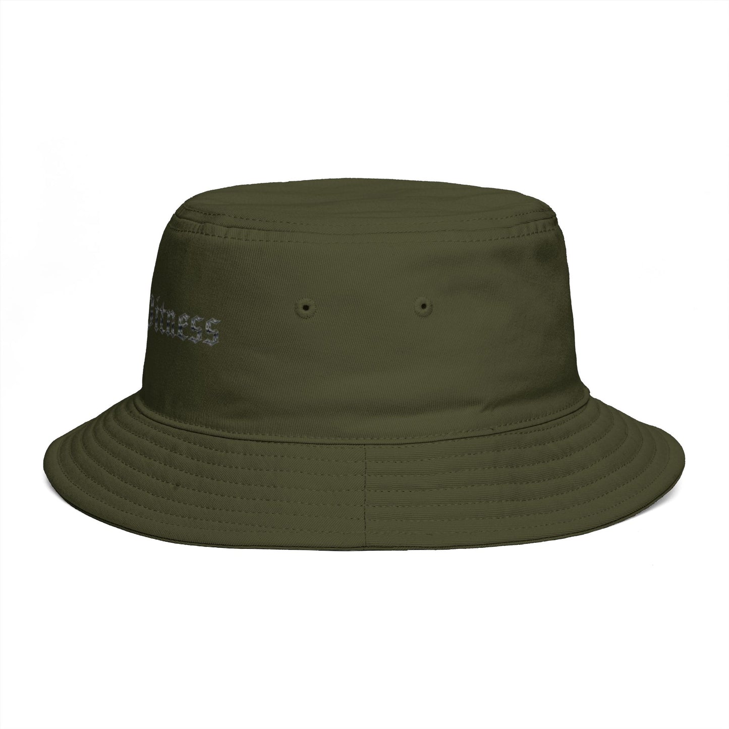 Bucket Hat — 'Bare Witness' Embroidered Brown Streetwear Bucket Hat