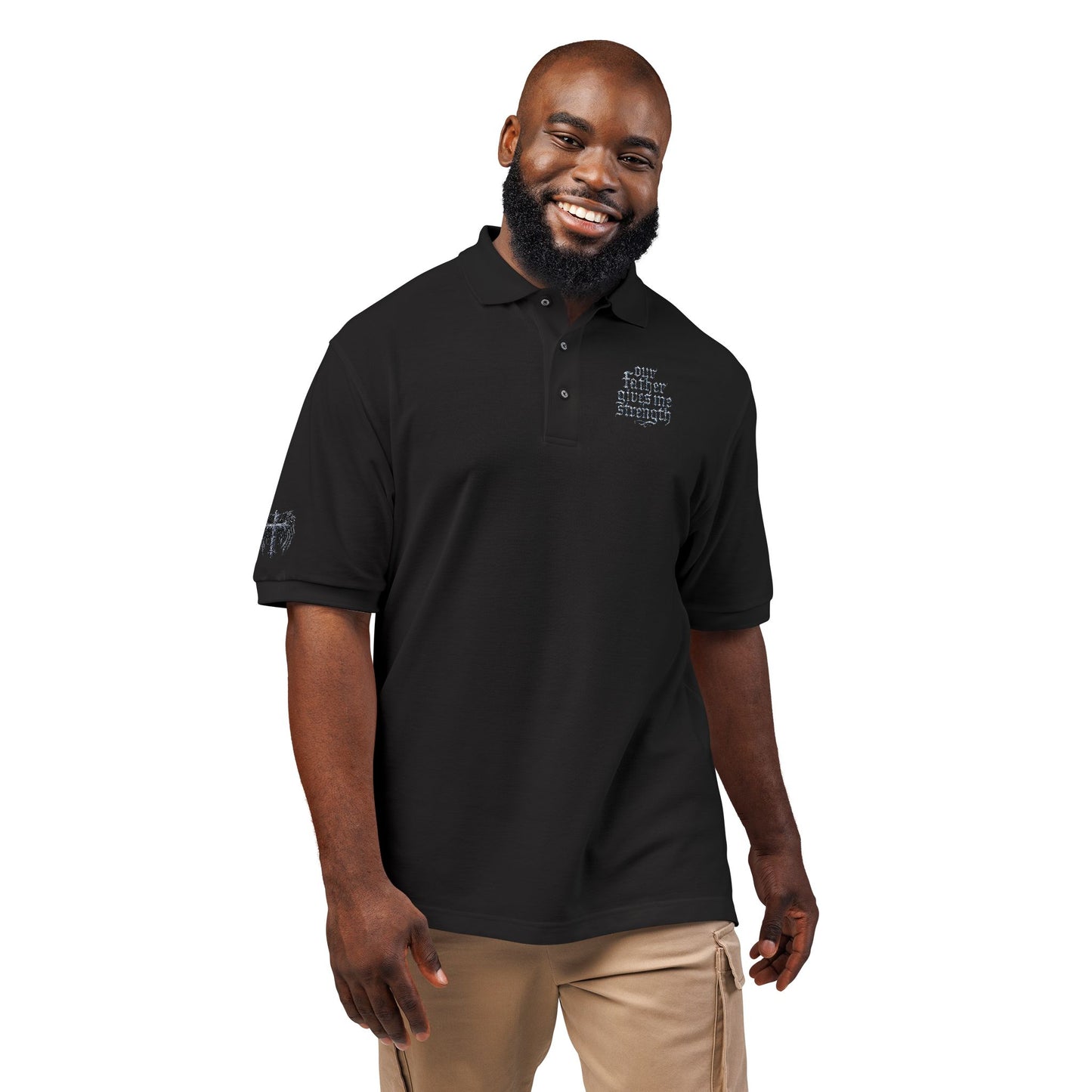Embroidered  Crest Polo Shirt — Subtle Chest & Sleeve Logo