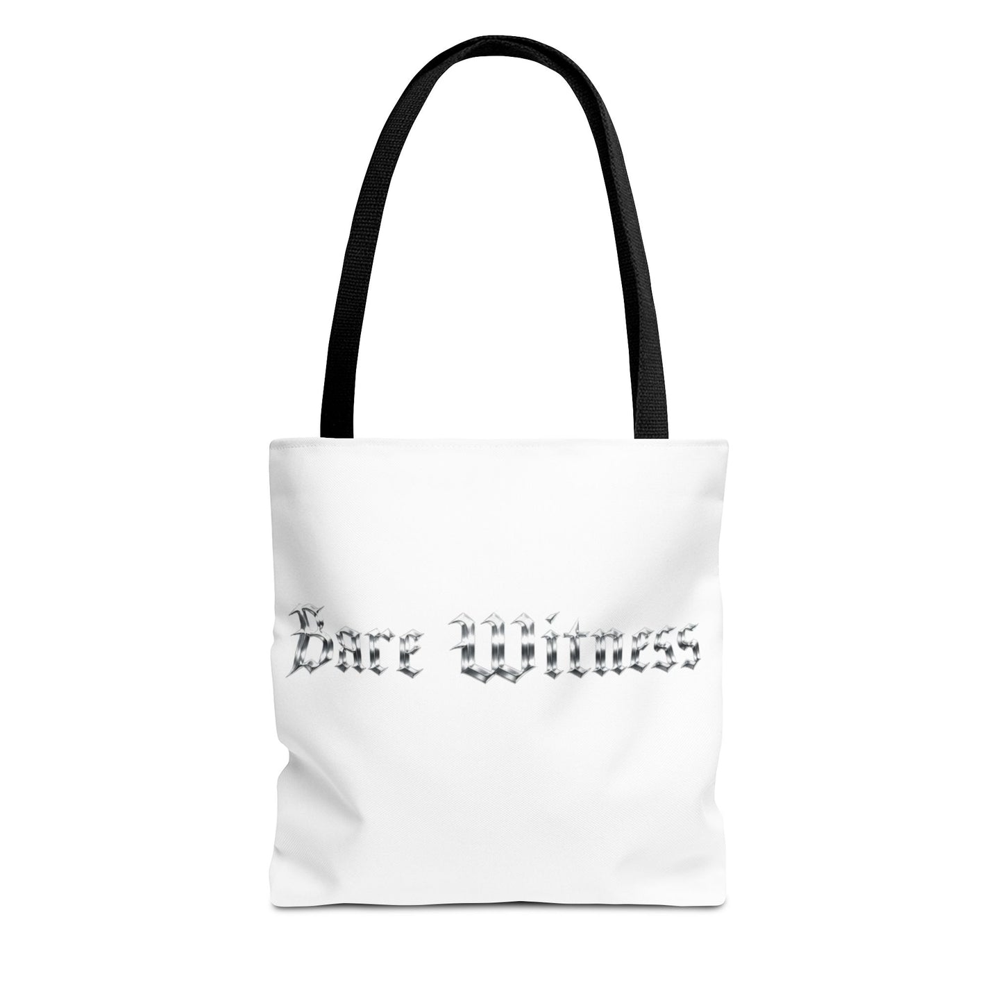 Tote Bag — 'Bare Witness' Gothic Script Everyday Tote