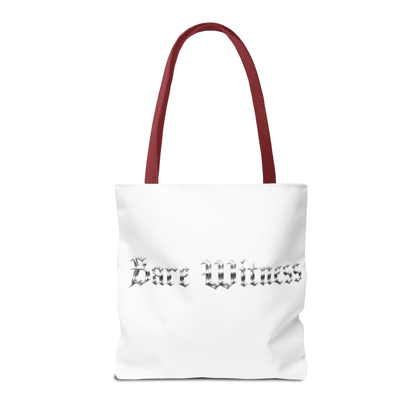Tote Bag — 'Bare Witness' Gothic Script Everyday Tote