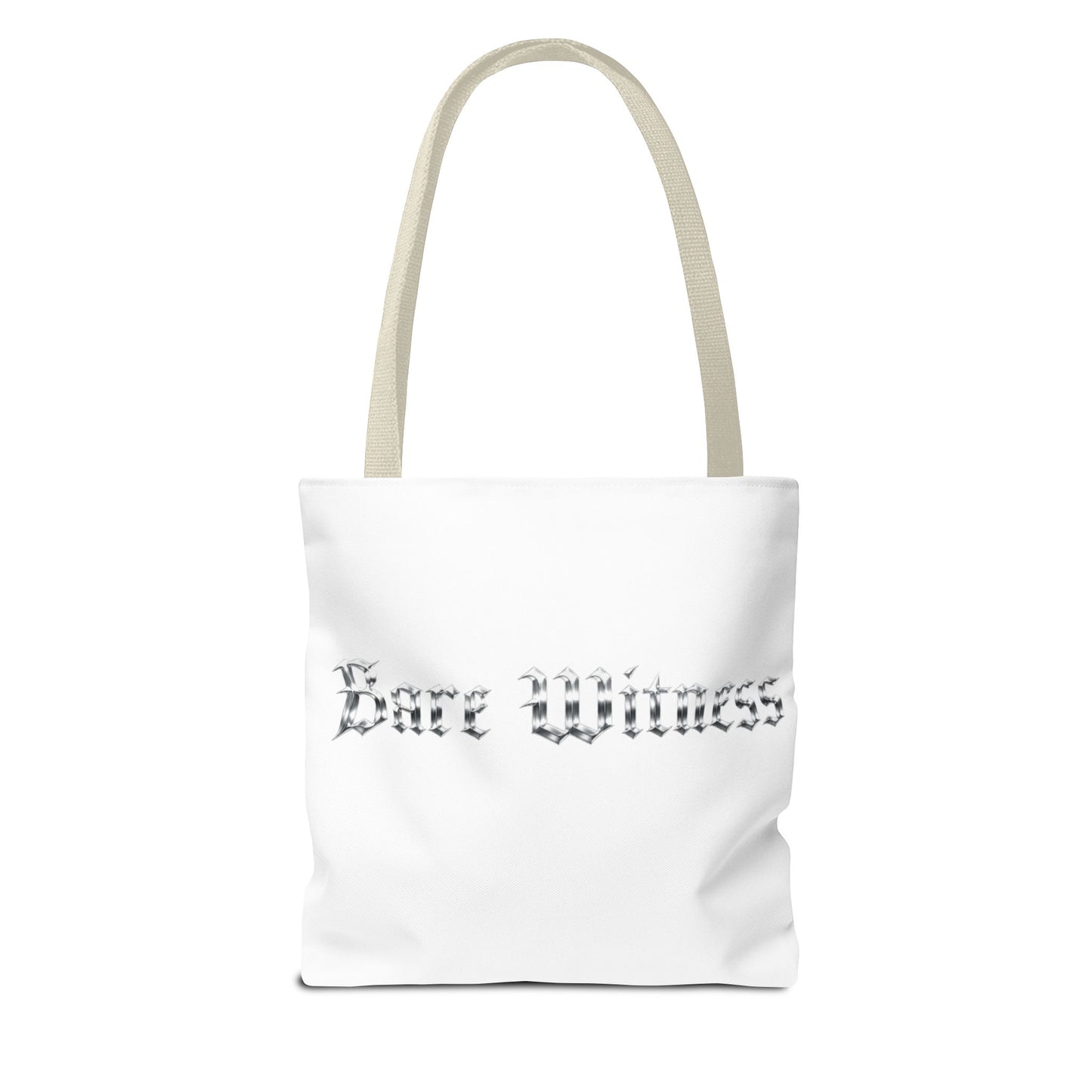 Tote Bag — 'Bare Witness' Gothic Script Everyday Tote