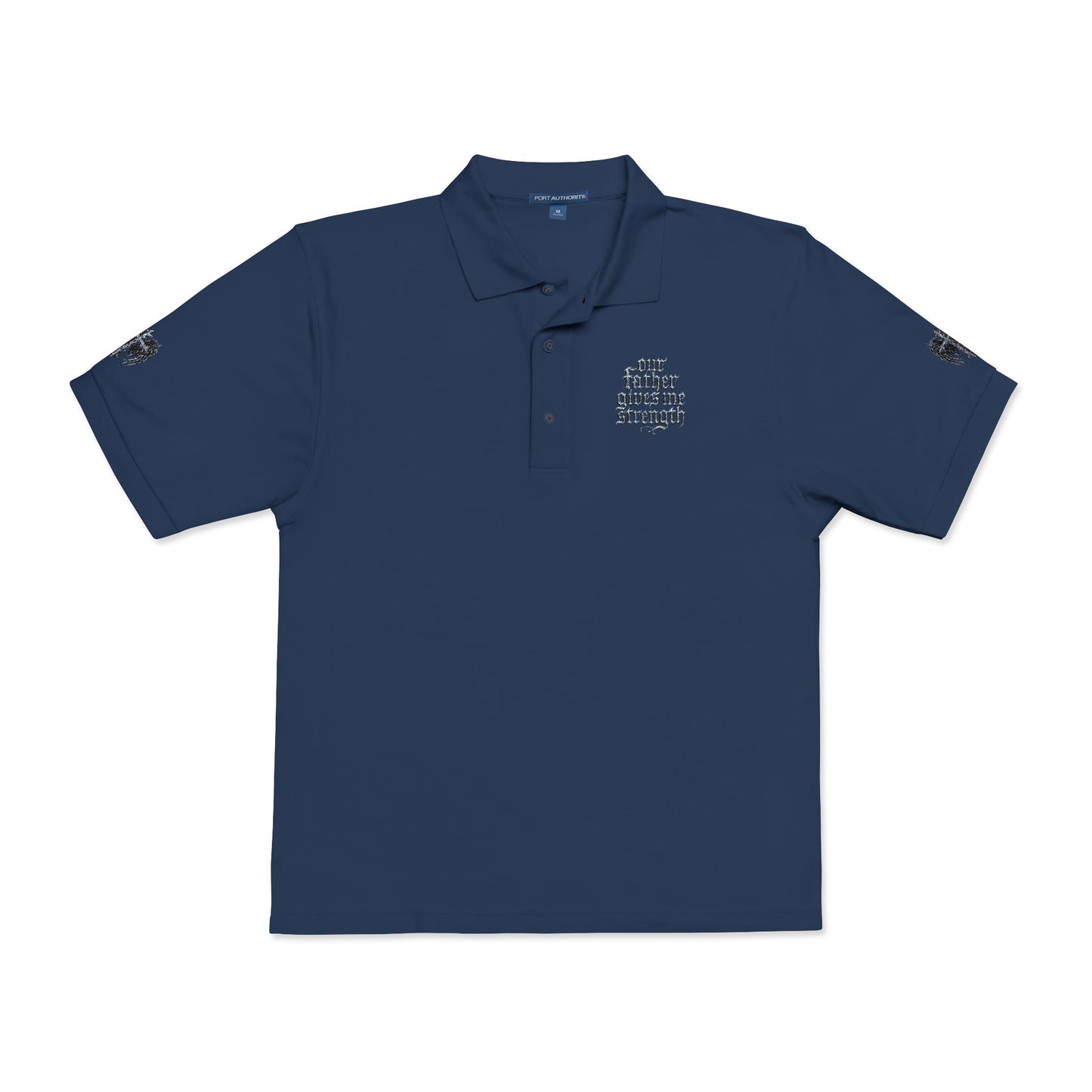 Embroidered  Crest Polo Shirt — Subtle Chest & Sleeve Logo
