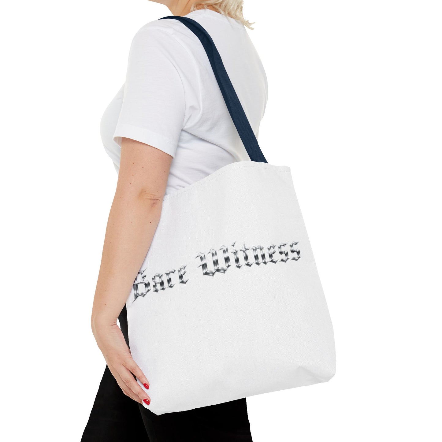 Tote Bag — 'Bare Witness' Gothic Script Everyday Tote