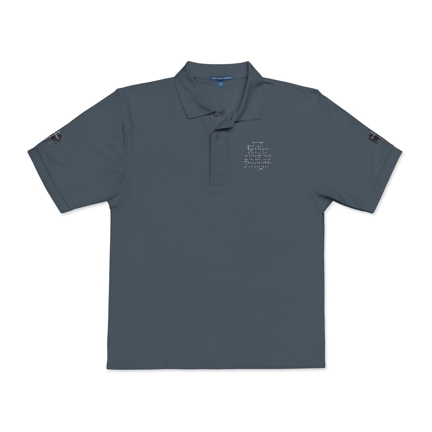 Embroidered  Crest Polo Shirt — Subtle Chest & Sleeve Logo