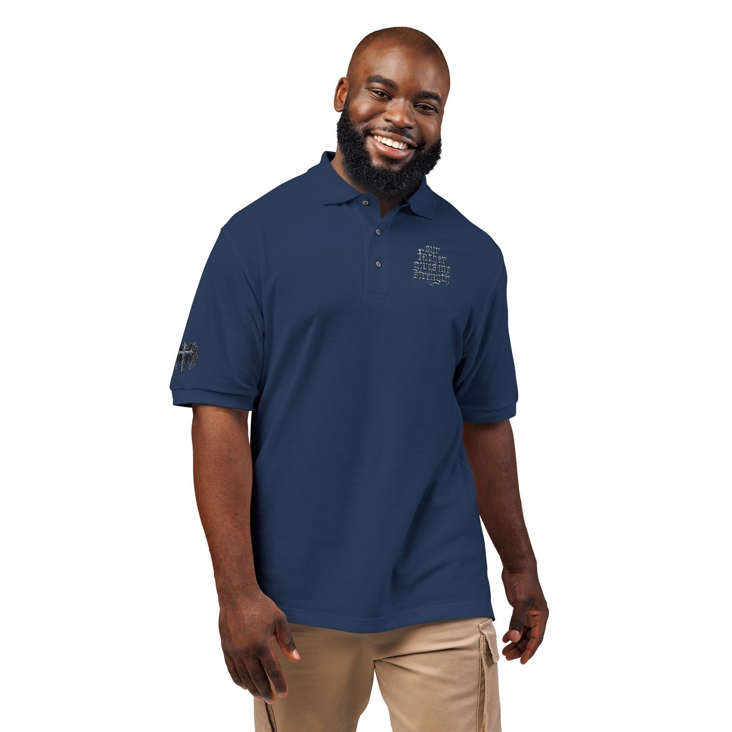 Embroidered  Crest Polo Shirt — Subtle Chest & Sleeve Logo