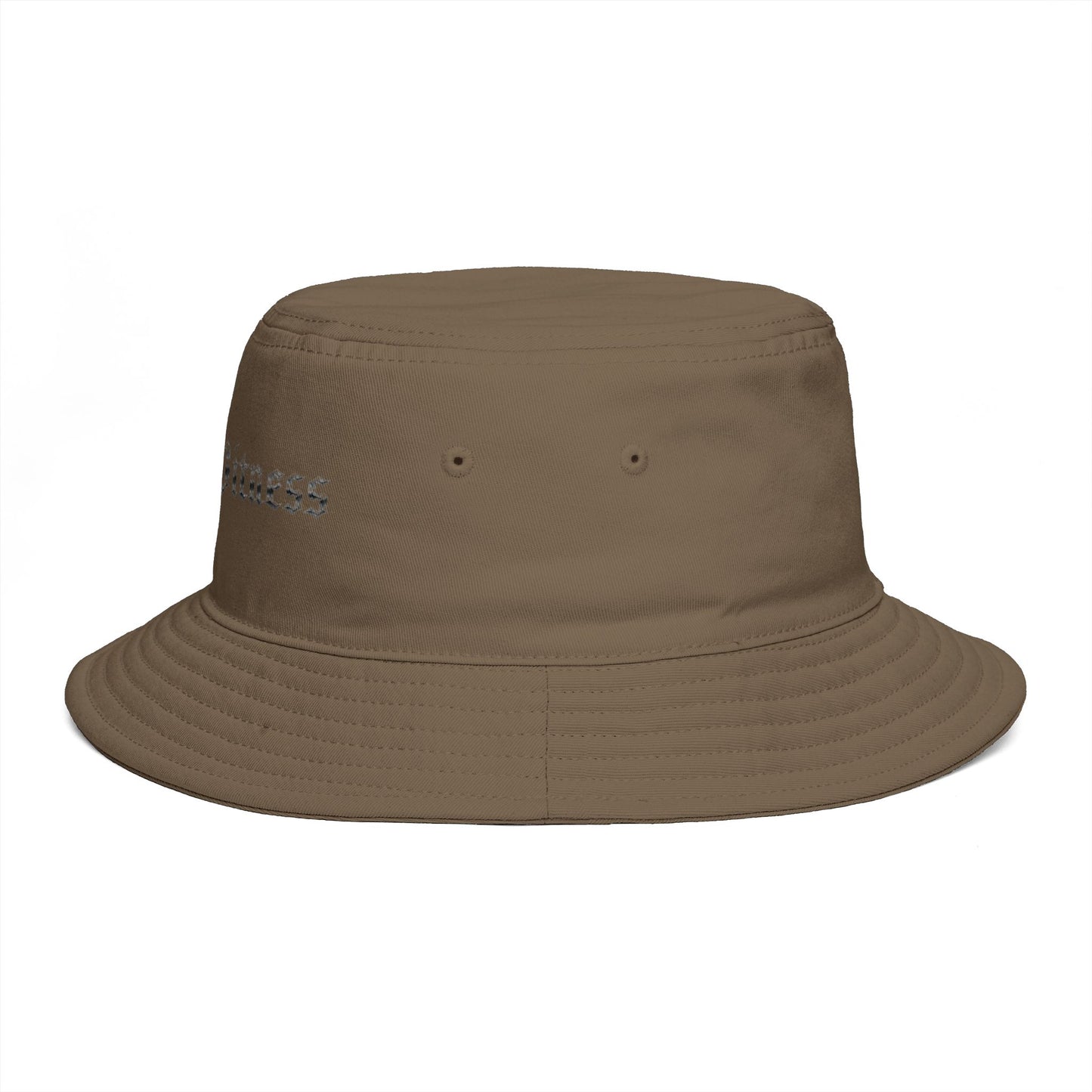 Bucket Hat — 'Bare Witness' Embroidered Brown Streetwear Bucket Hat