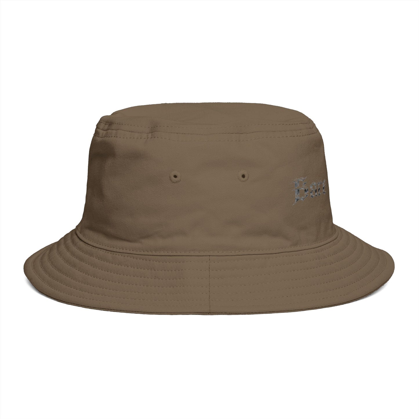 Bucket Hat — 'Bare Witness' Embroidered Brown Streetwear Bucket Hat