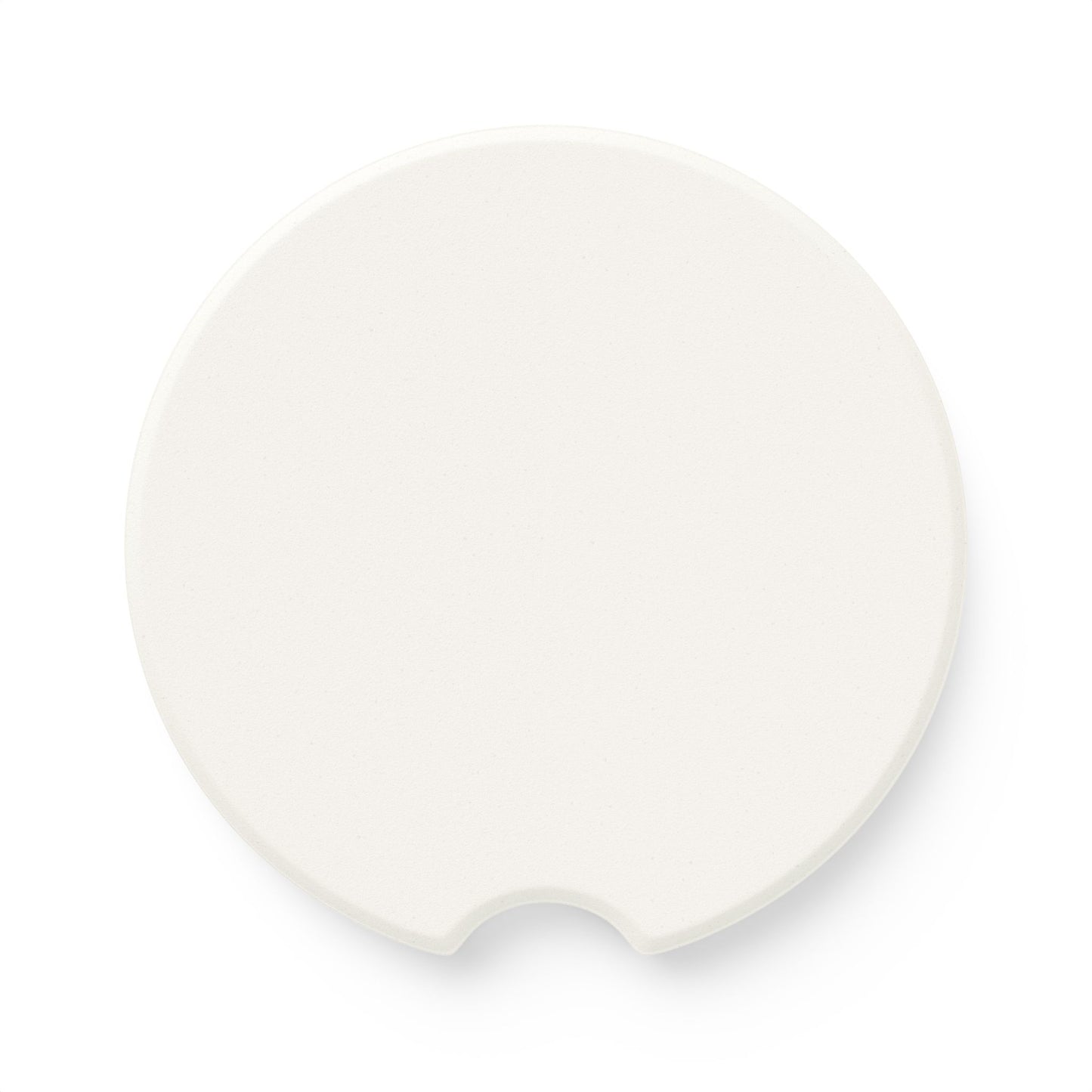 Soapstone Car Coaster — Silver Cross with Angel Wings (Christian Car Accessory)