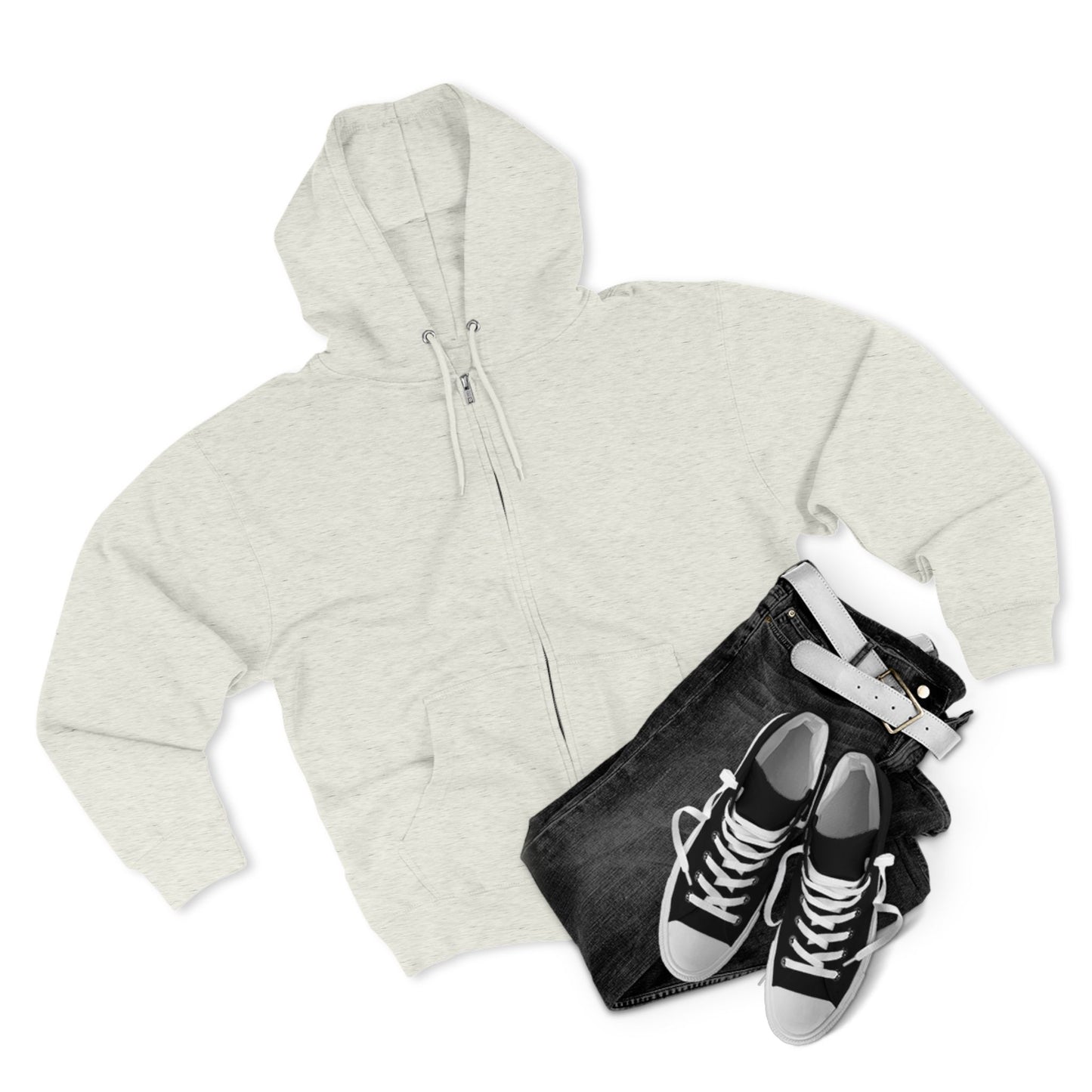 Bold Zip Hoodie — 'BareWitness' Gothic Text Back Design