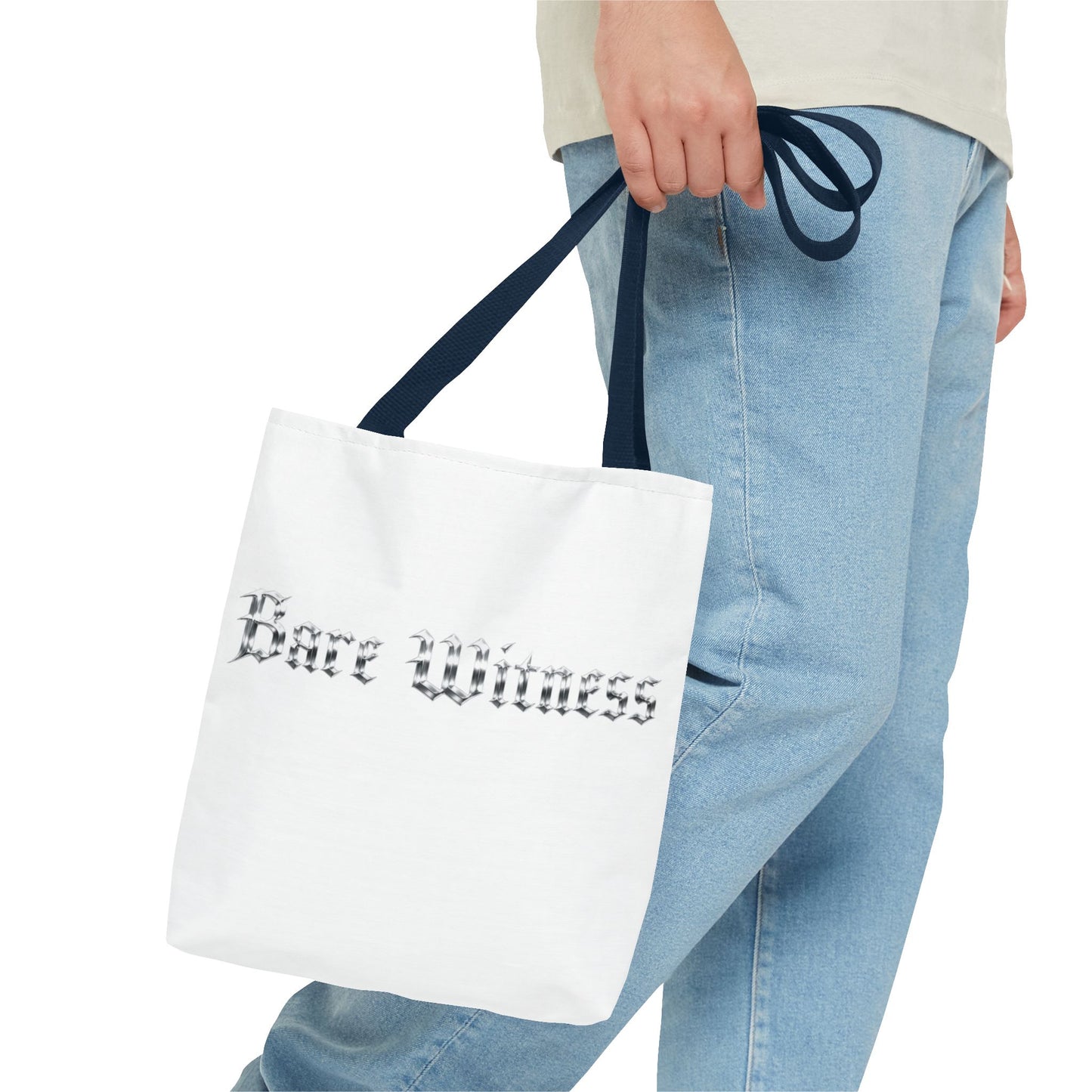 Tote Bag — 'Bare Witness' Gothic Script Everyday Tote