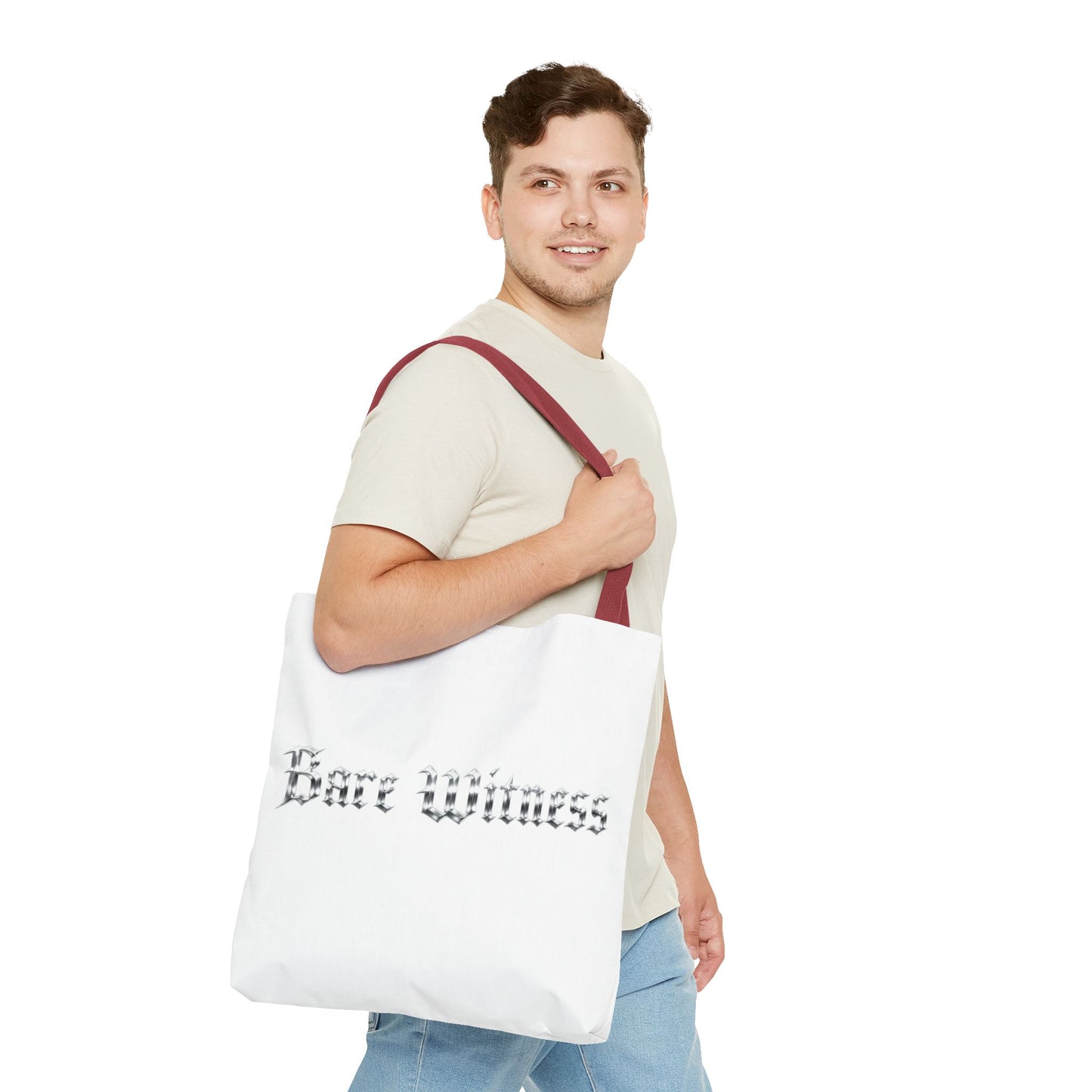 Tote Bag — 'Bare Witness' Gothic Script Everyday Tote