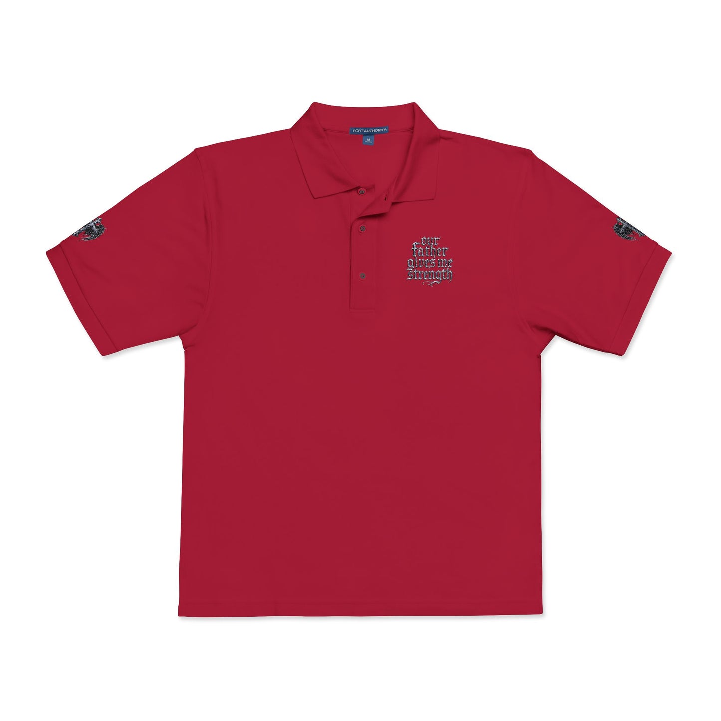 Embroidered  Crest Polo Shirt — Subtle Chest & Sleeve Logo
