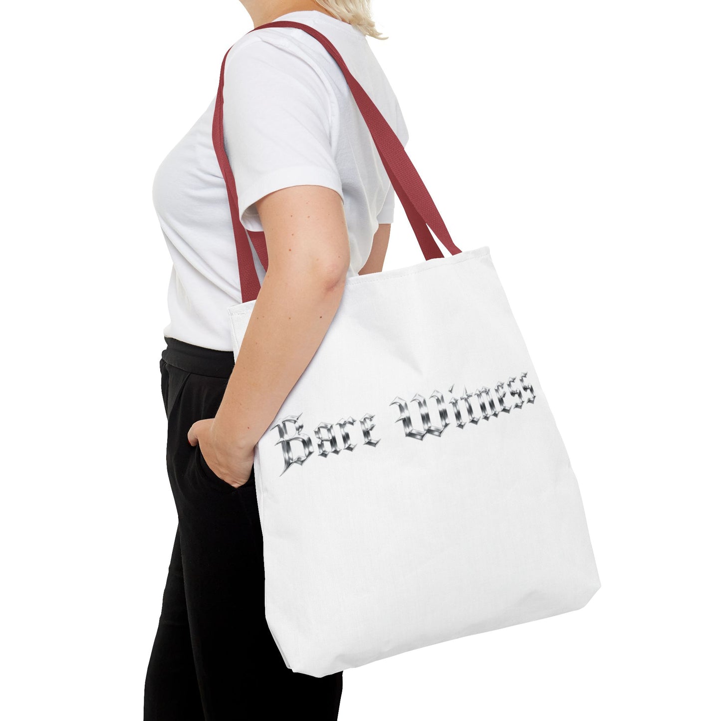 Tote Bag — 'Bare Witness' Gothic Script Everyday Tote