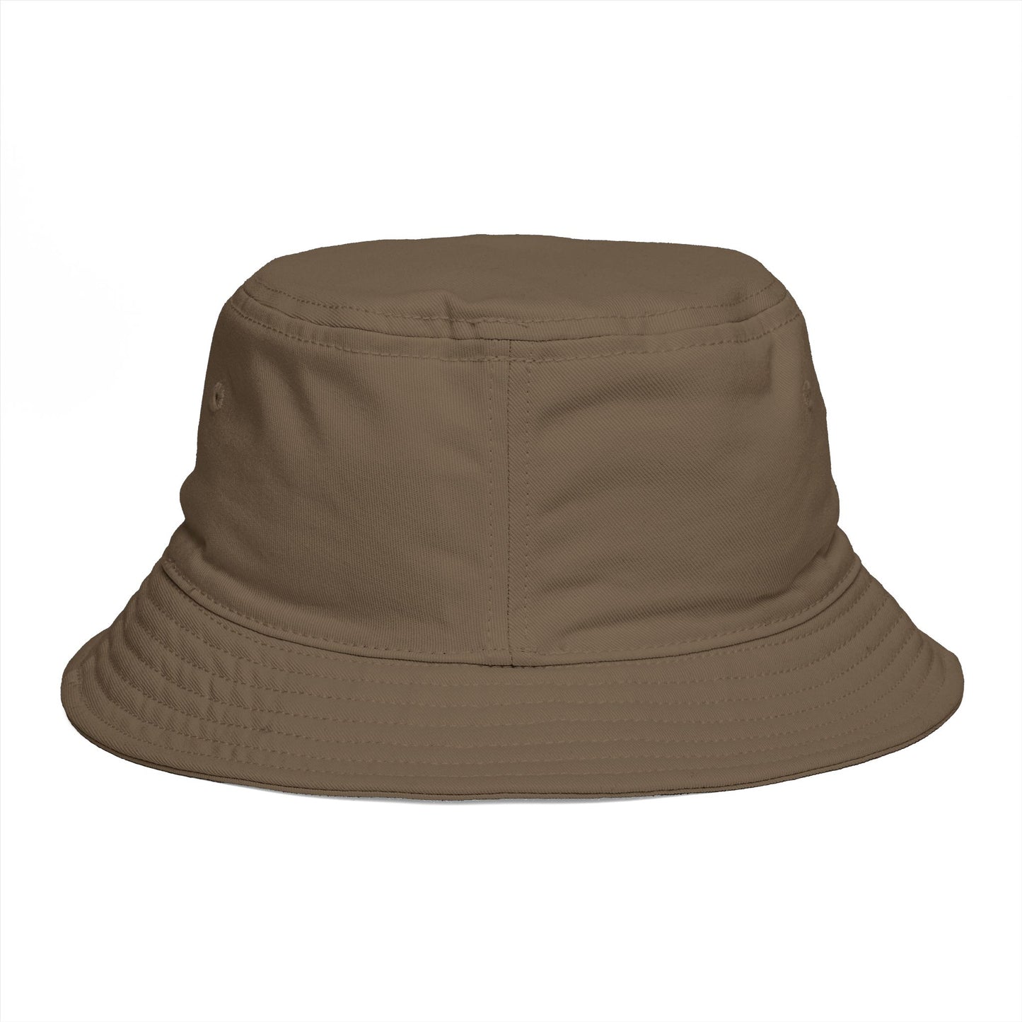 Bucket Hat — 'Bare Witness' Embroidered Brown Streetwear Bucket Hat