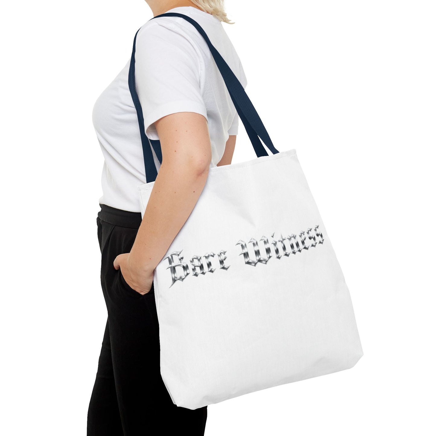 Tote Bag — 'Bare Witness' Gothic Script Everyday Tote
