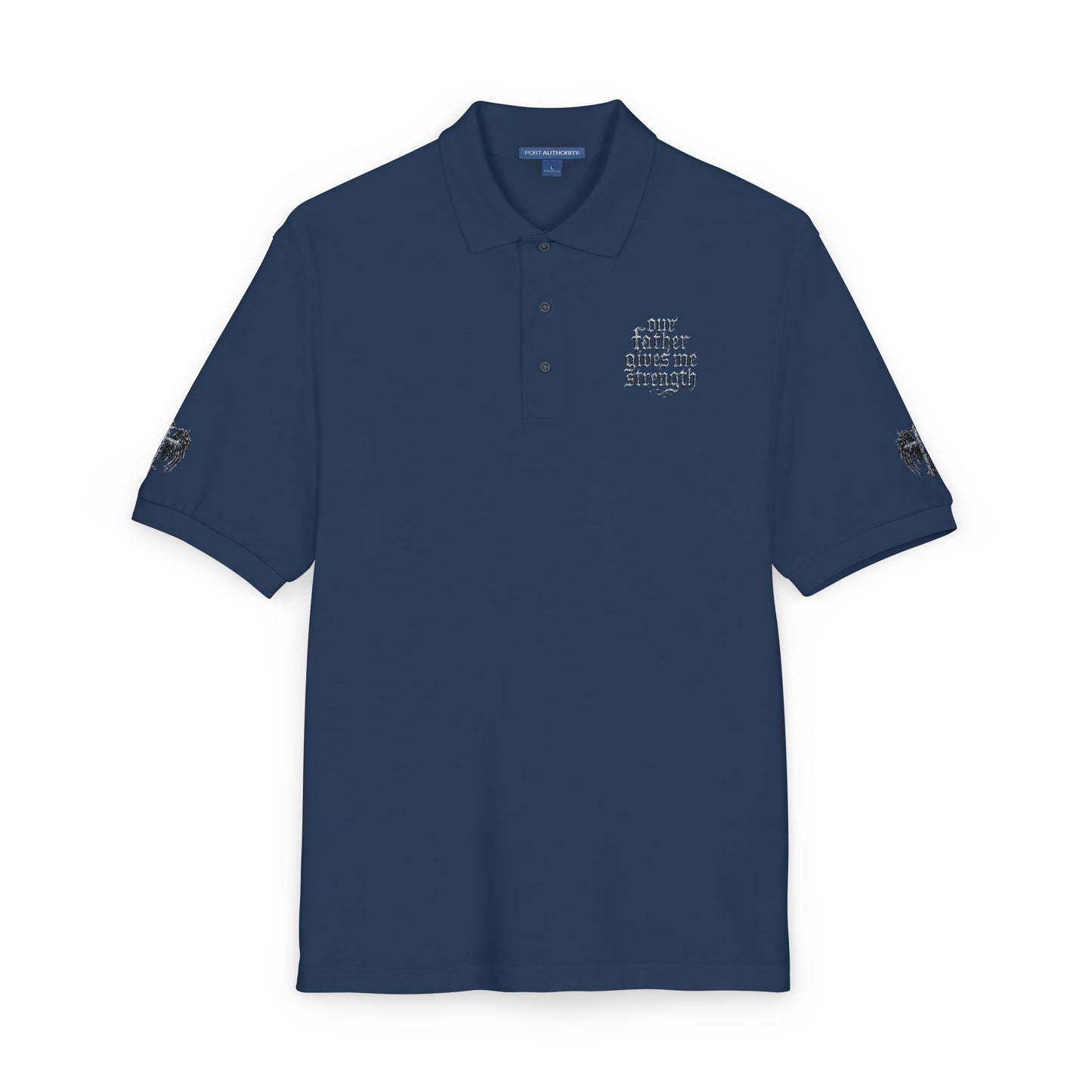 Embroidered  Crest Polo Shirt — Subtle Chest & Sleeve Logo
