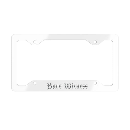 Metal License Plate Frame — 'Bare Witness' Stainless Steel Decorative Plate Frame