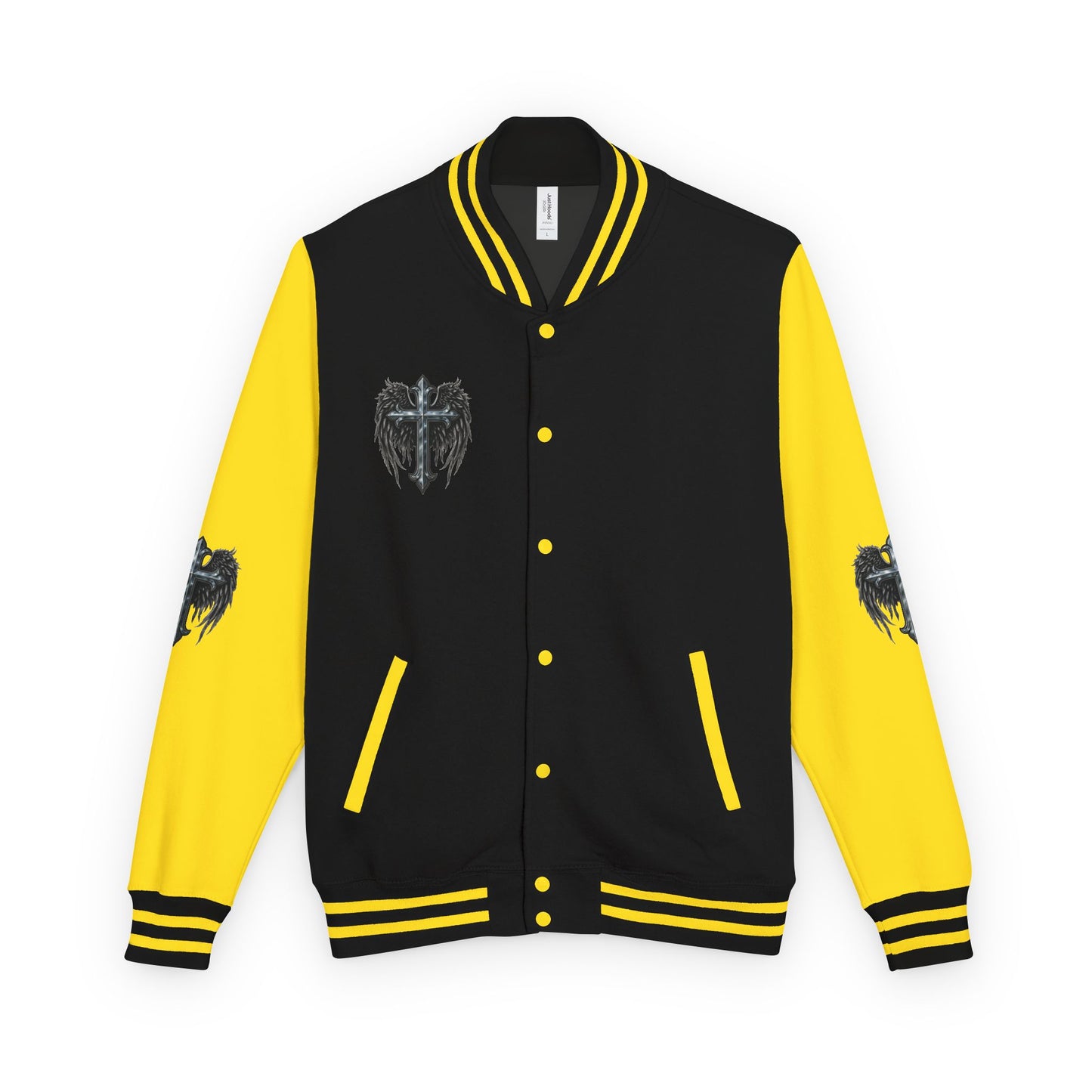 Letterman Jacket – Dark Crest Cross & Heart Varsity Jacket