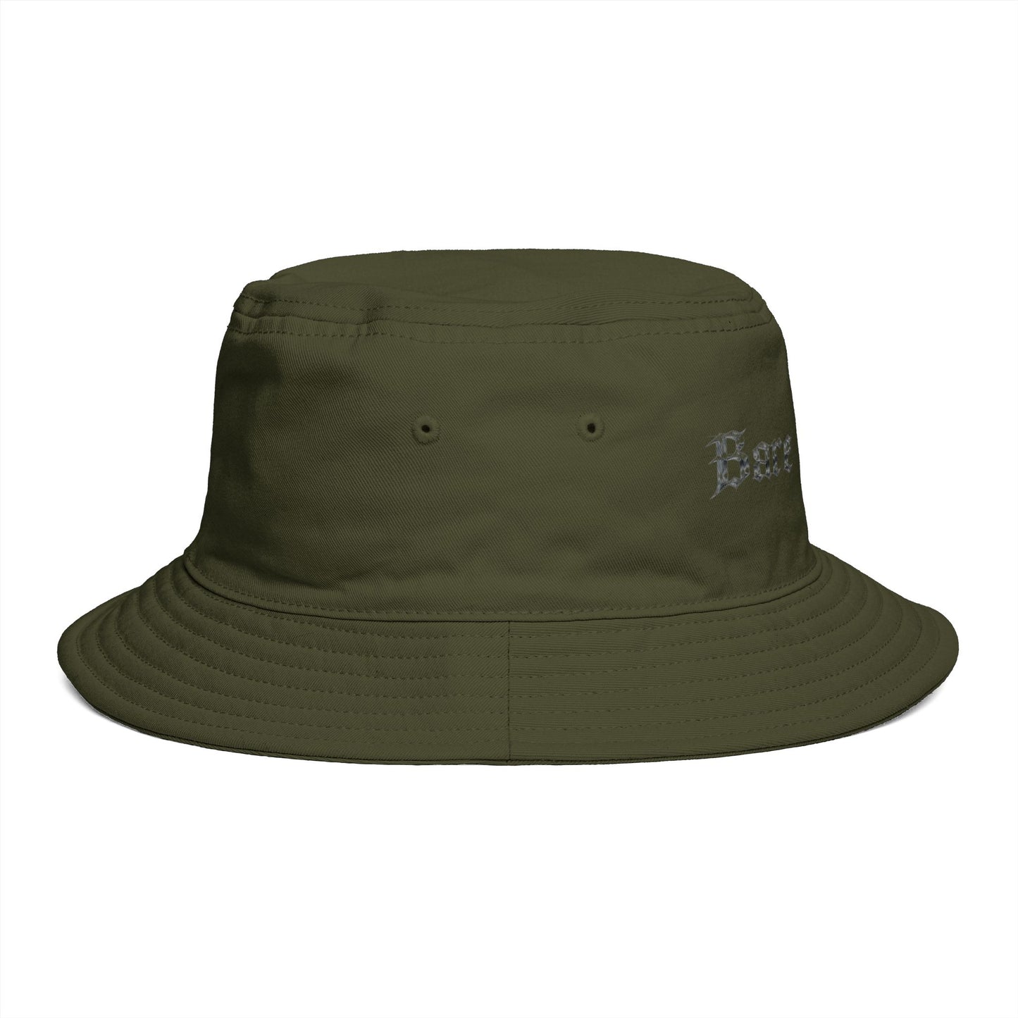 Bucket Hat — 'Bare Witness' Embroidered Brown Streetwear Bucket Hat