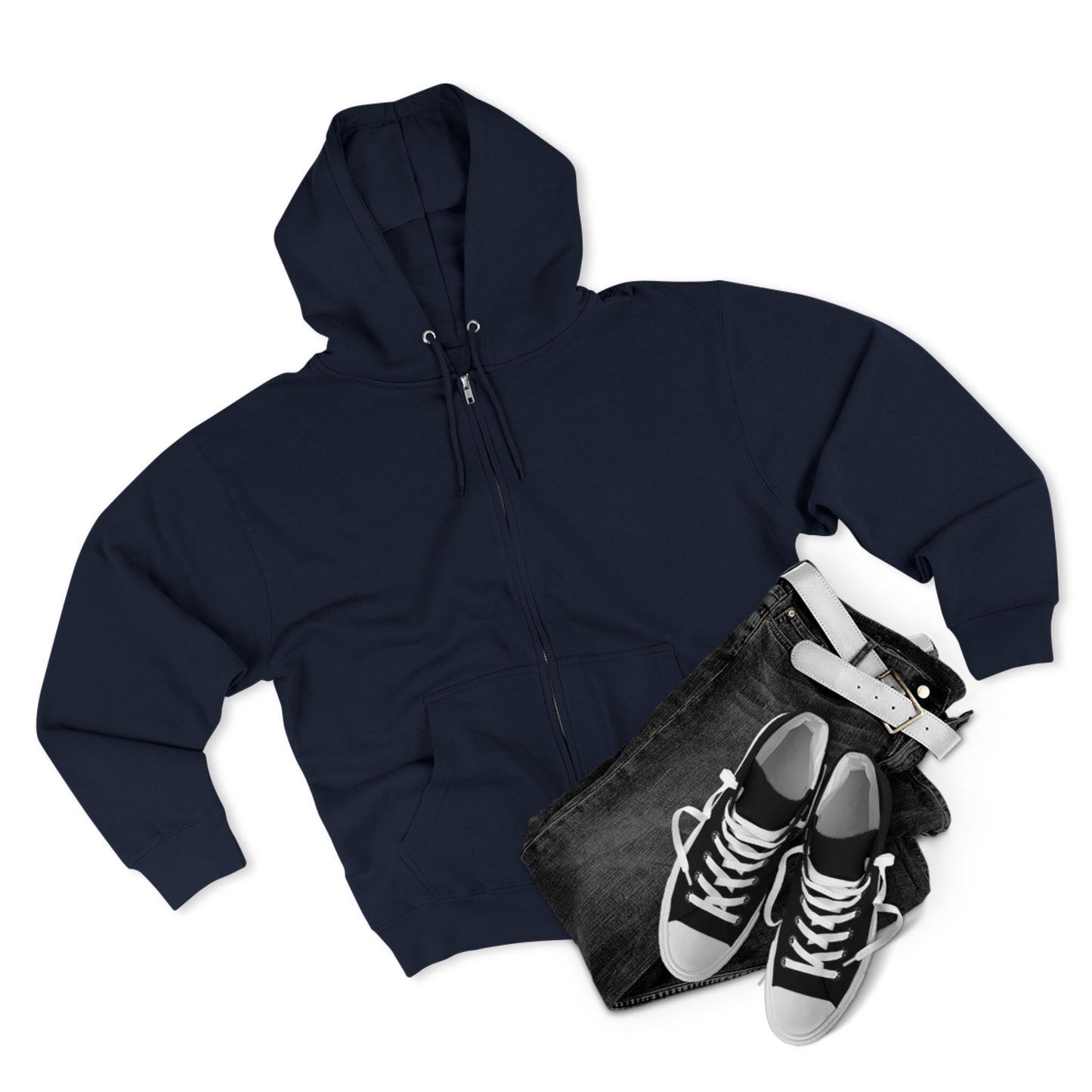 Bold Zip Hoodie — 'BareWitness' Gothic Text Back Design